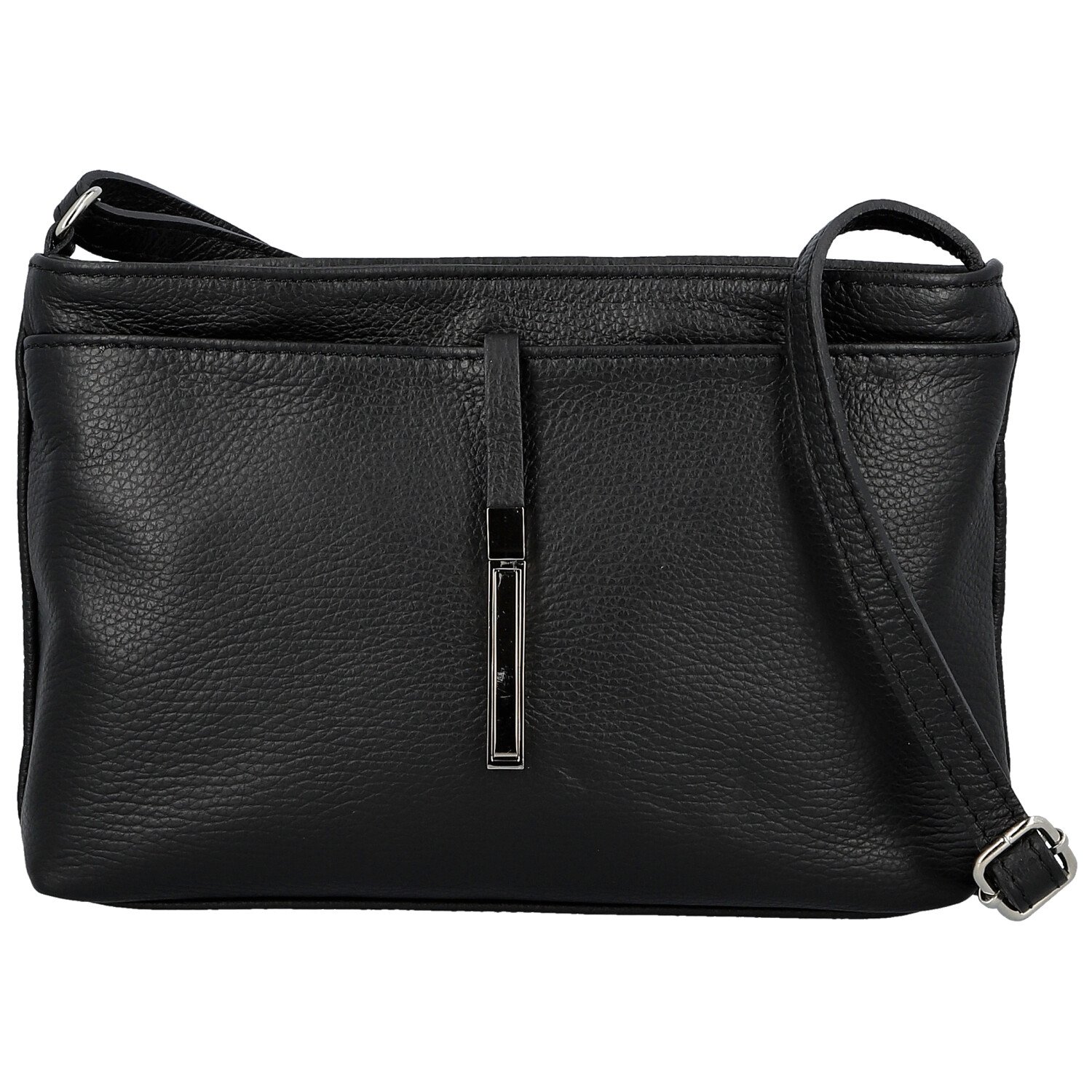 Dámska kožená crossbody kabelka čierna - Delami Vera Pelle Finni