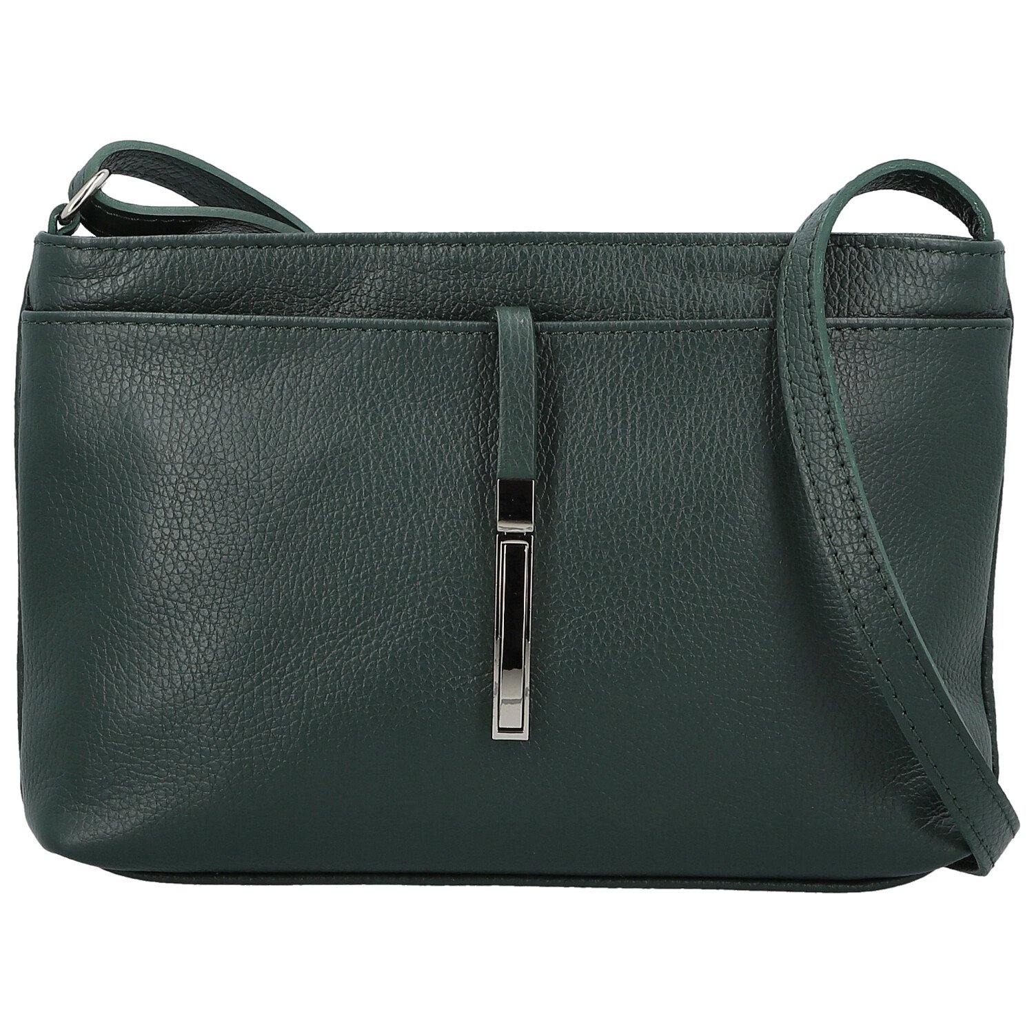 Dámska kožená crossbody kabelka tmavo zelená - Delami Vera Pelle Finni