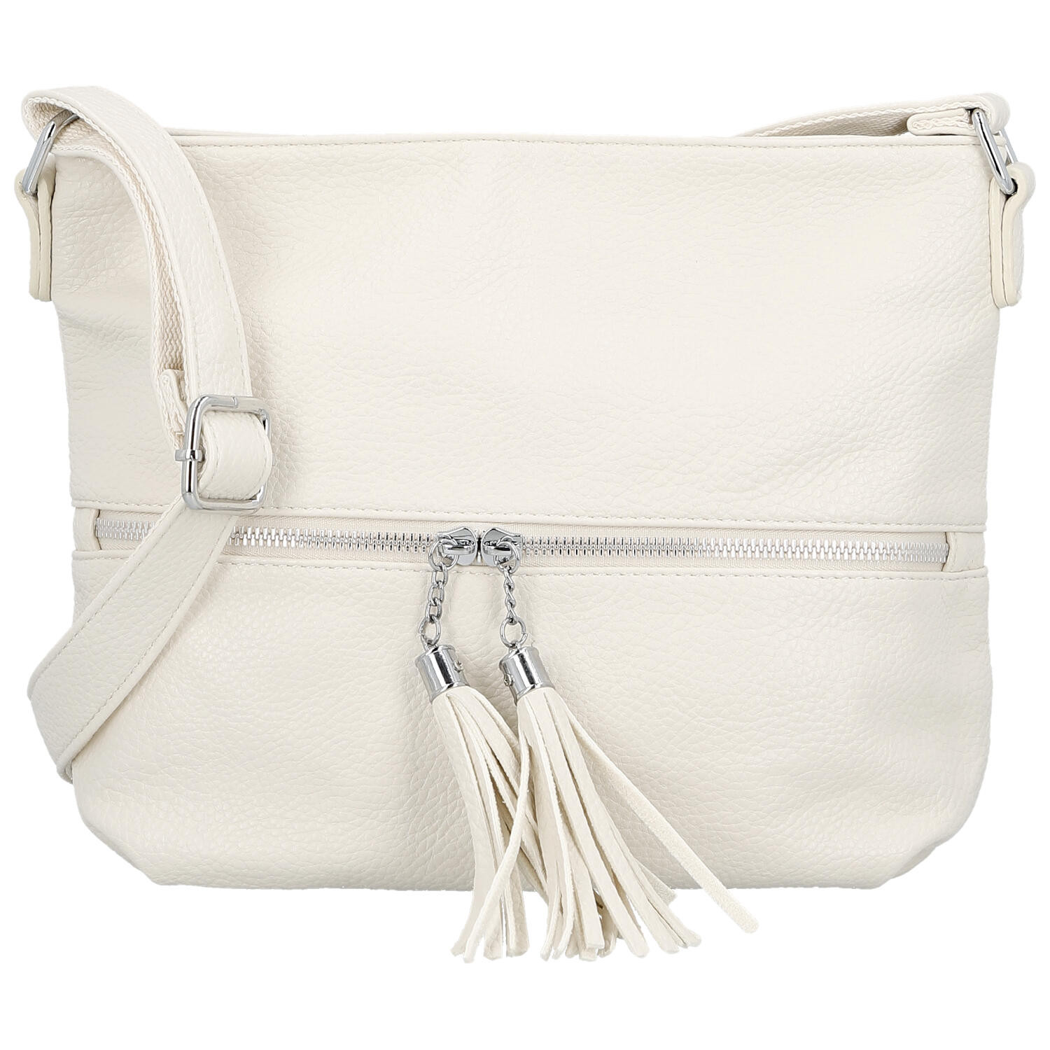 Trendy dámska koženková crossbody kabelka Vaka, béžová