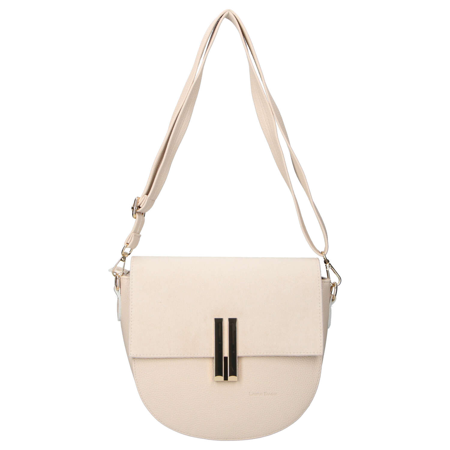 Dámska koženková crossbody kabelka béžová - Laura Biaggi Mirella