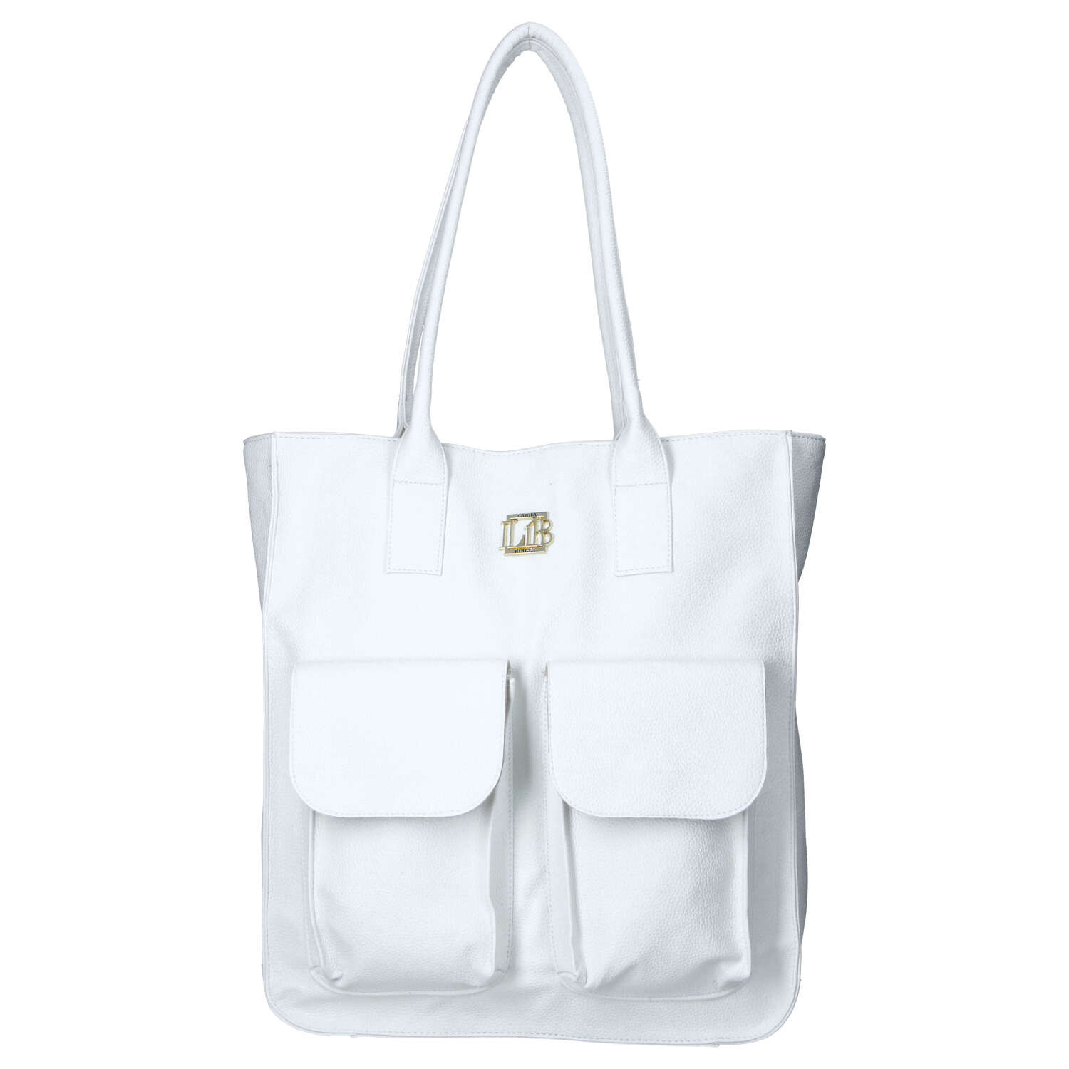 Dámska kožená shopper taška biela - Laura Biaggi Malia