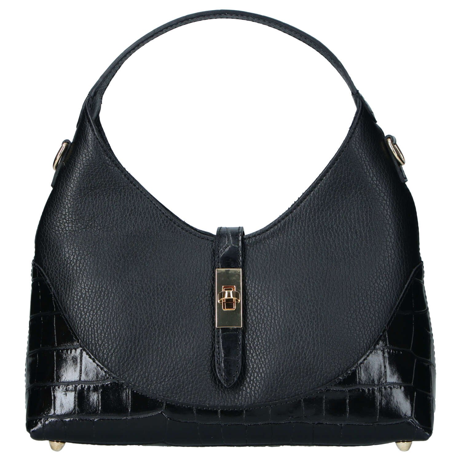 Dámska kožená kabelka čierna - Delami Vera Pelle Aria