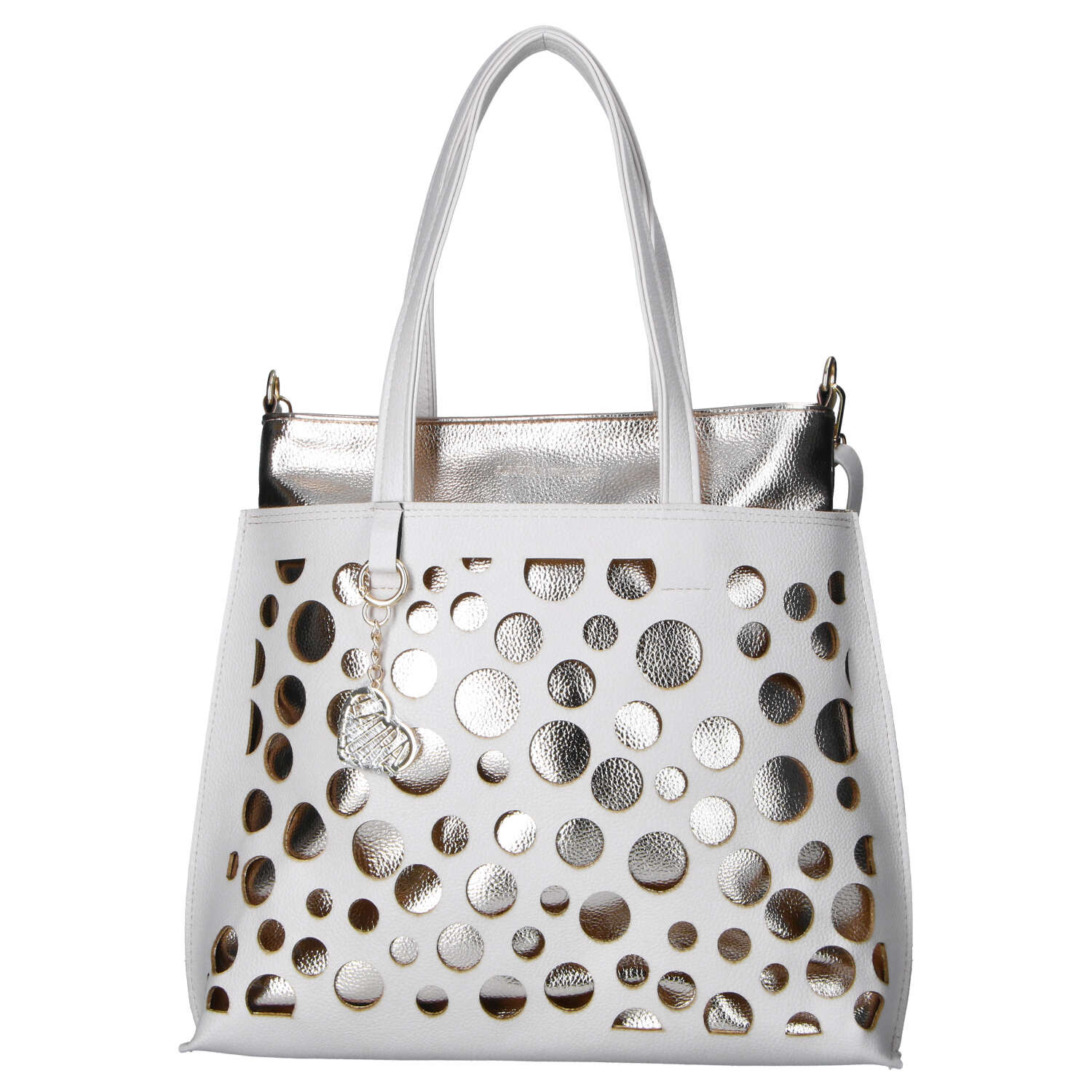 Dámska koženková kabelka cez rameno béžová - Laura Biaggi Perla