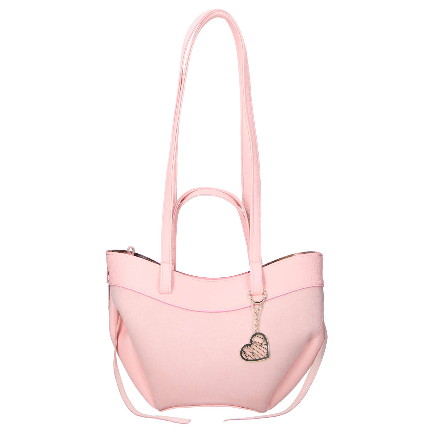 Dámska koženková kabelka cez rameno ružová - Laura Biaggi Celina