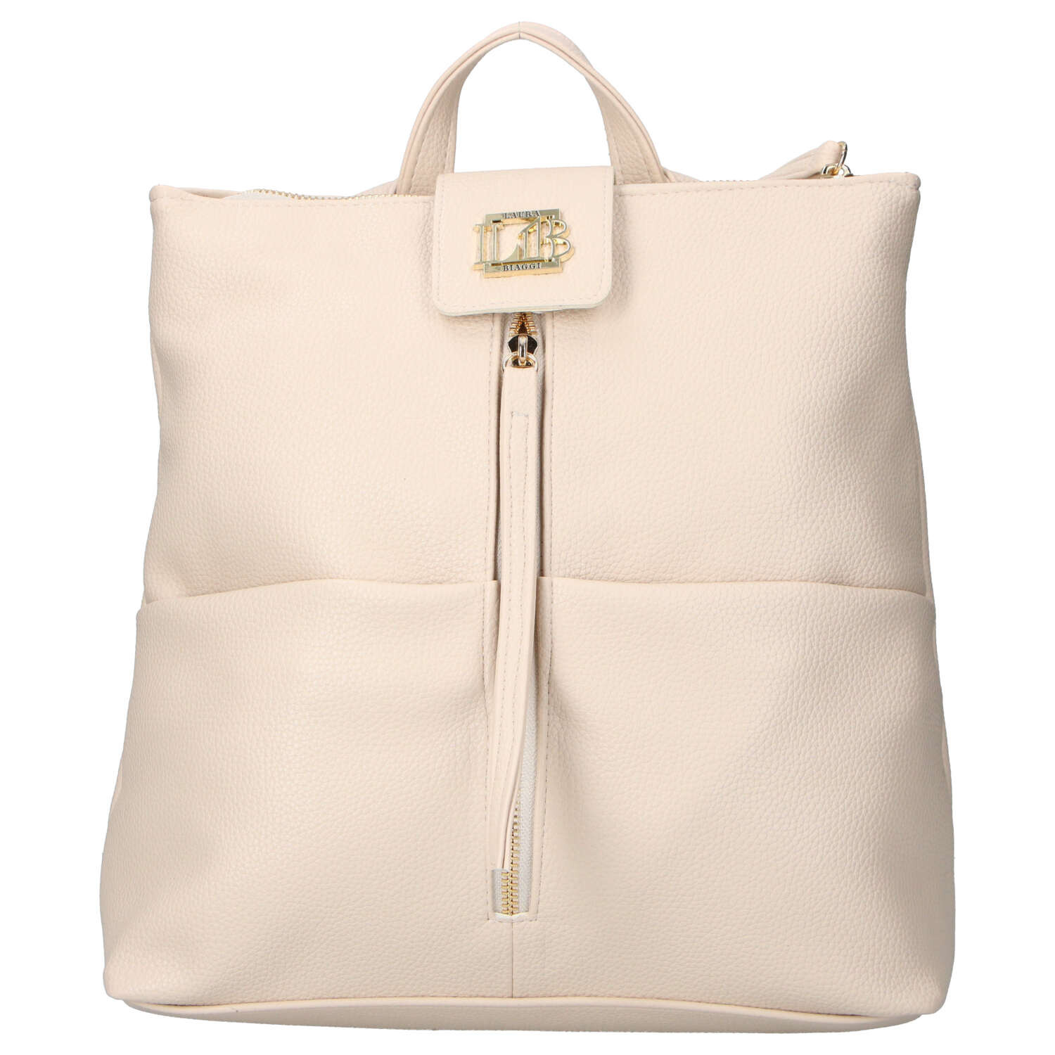Dámsky koženkový batoh béžový - Laura Biaggi Nova