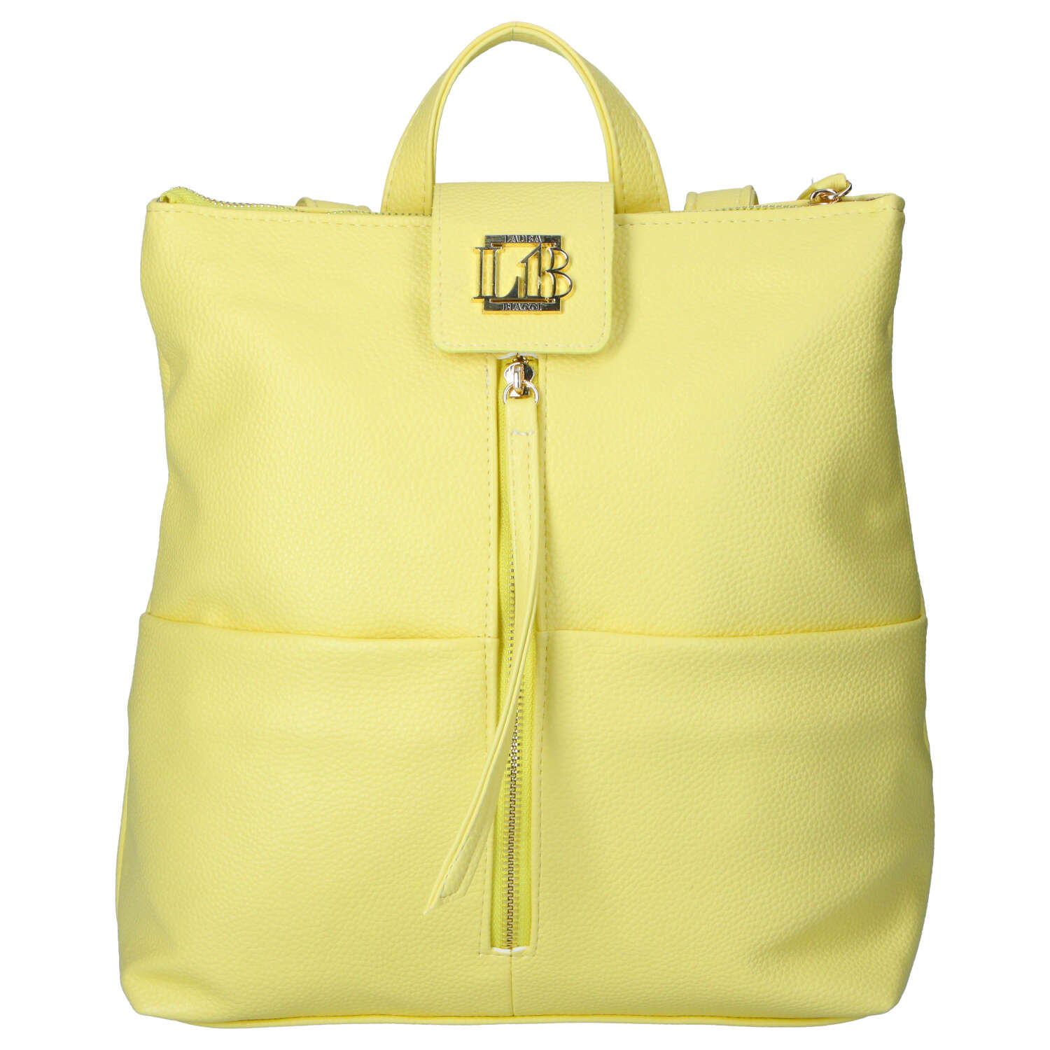 Dámsky koženkový batoh žltý - Laura Biaggi Nova