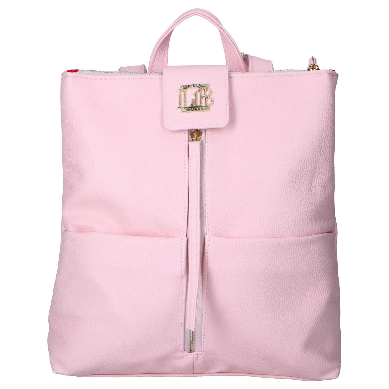 Dámsky koženkový batoh ružový - Laura Biaggi Nova