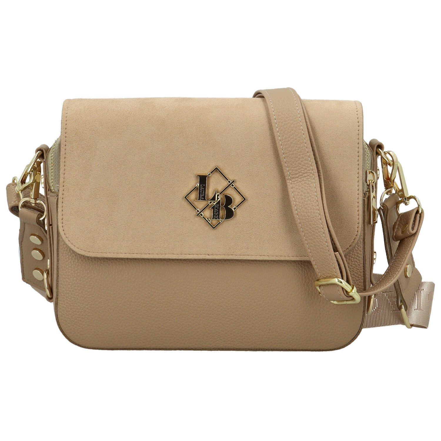 Dámska crossbody kabelka taupe - Laura Biaggi Wiana
