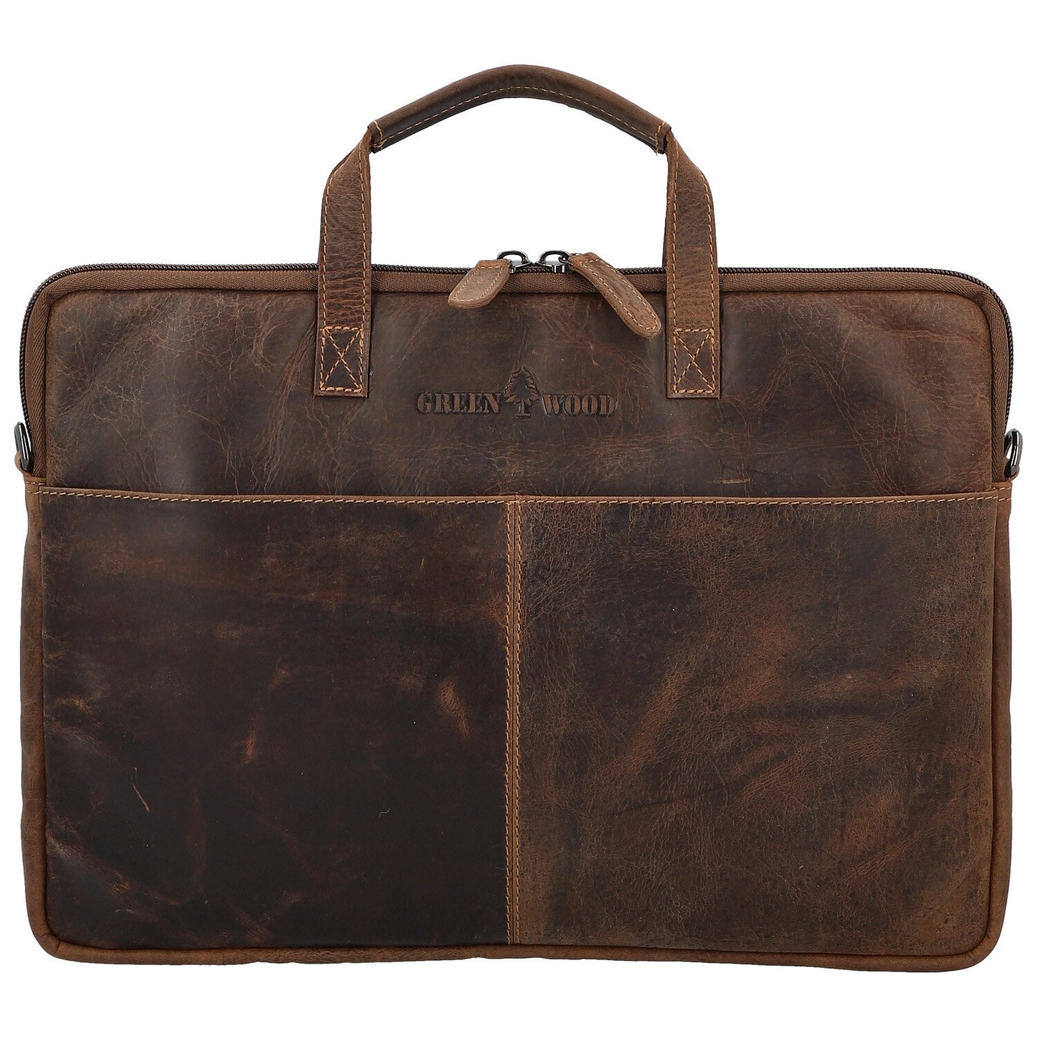Kožená business taška khaki - Greenwood Torbog