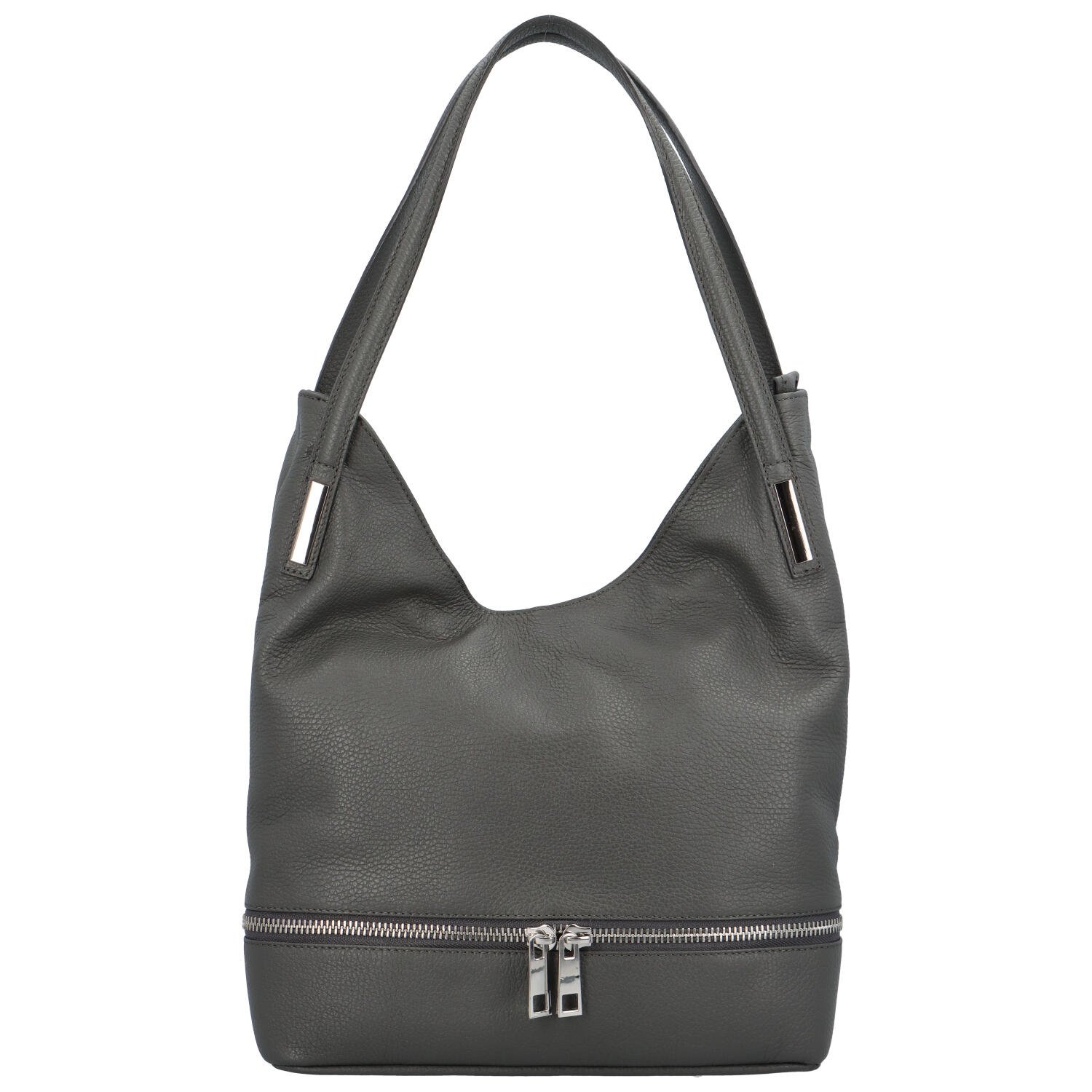 Dámska kožená kabelka cez rameno šedá - ItalY Nellis