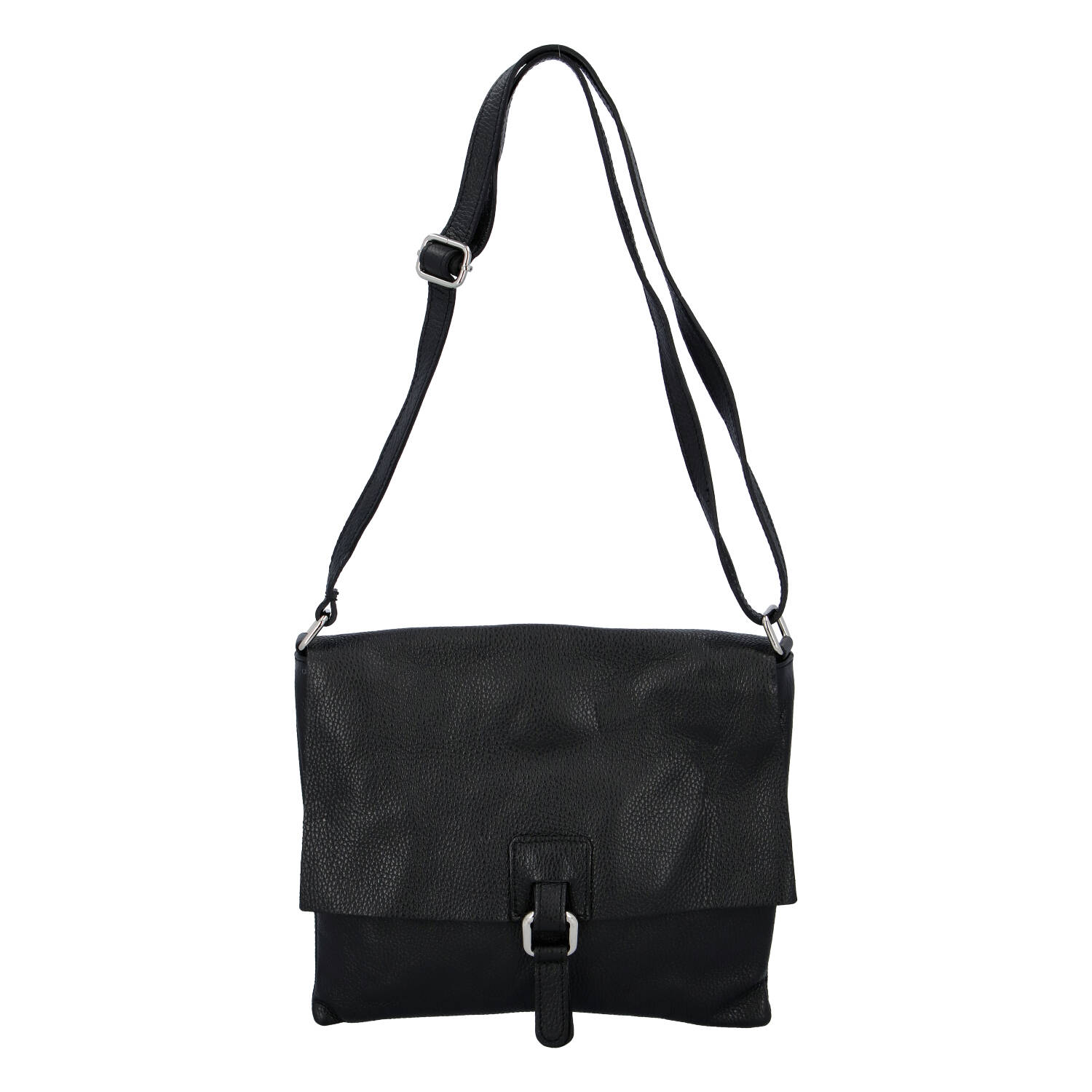 Dámska kožená crossbody kabelka čierna - ItalY Eama