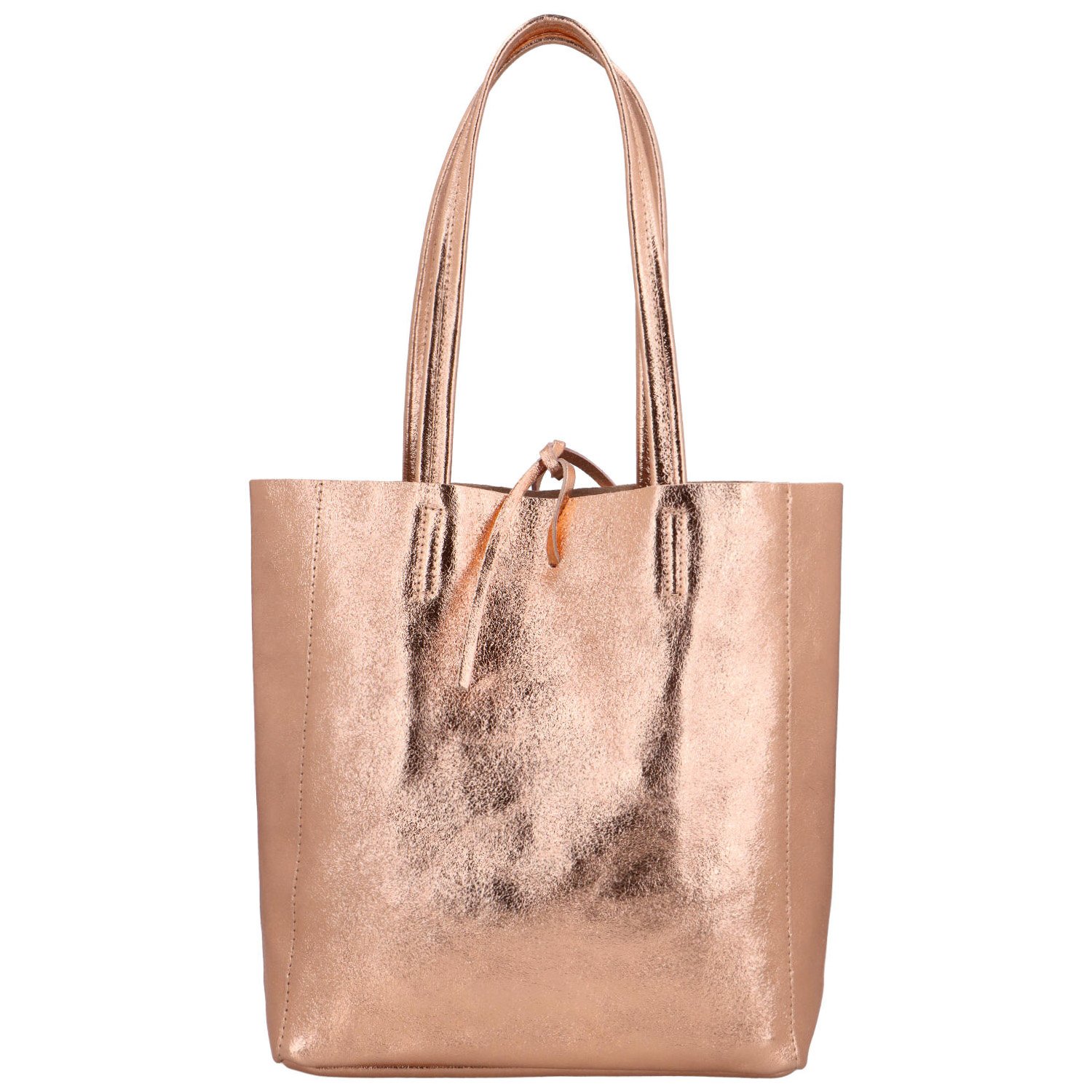 Dámska ružovo zlatá kožená kabelka cez rameno - ItalY Noox Lami Two