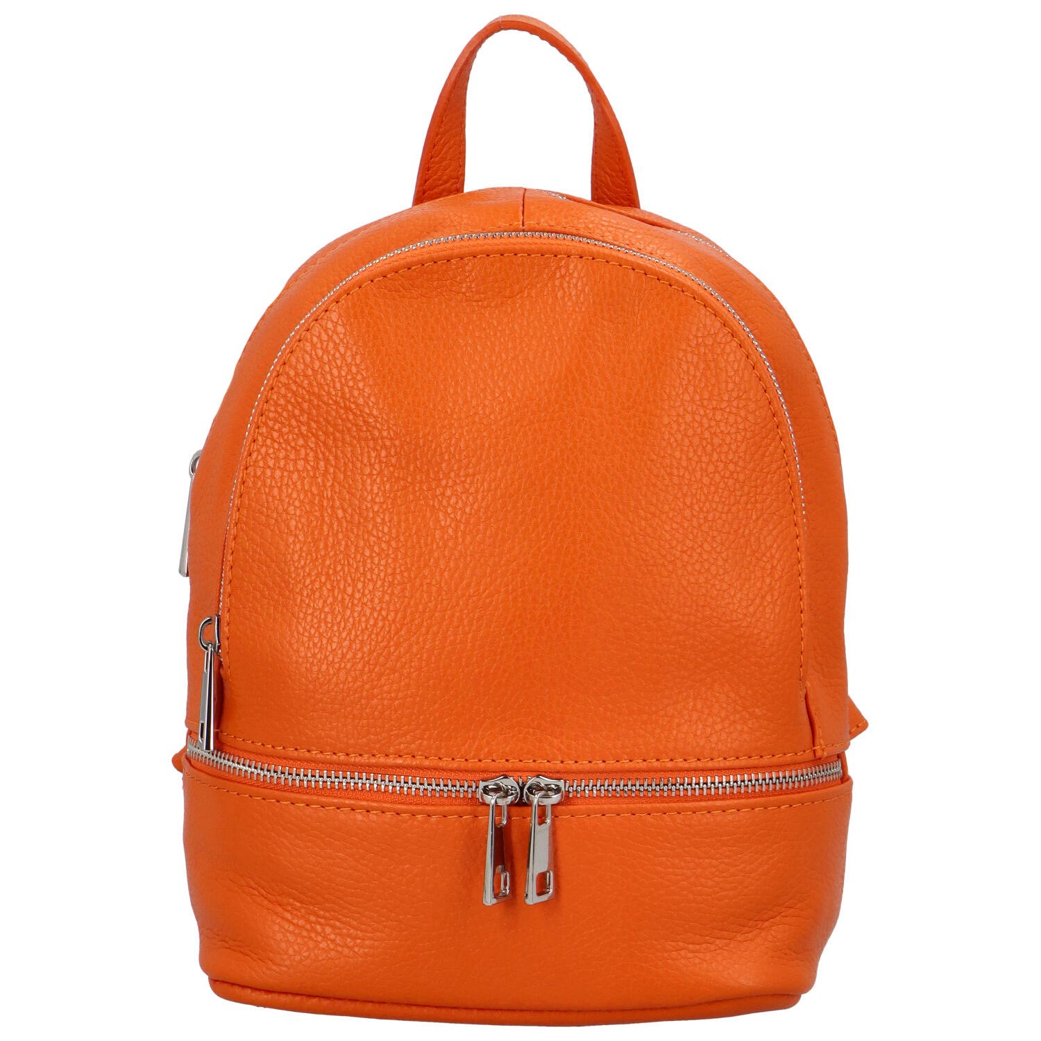 Dámsky kožený batôžtek kabelka oranžový - Delami Veren