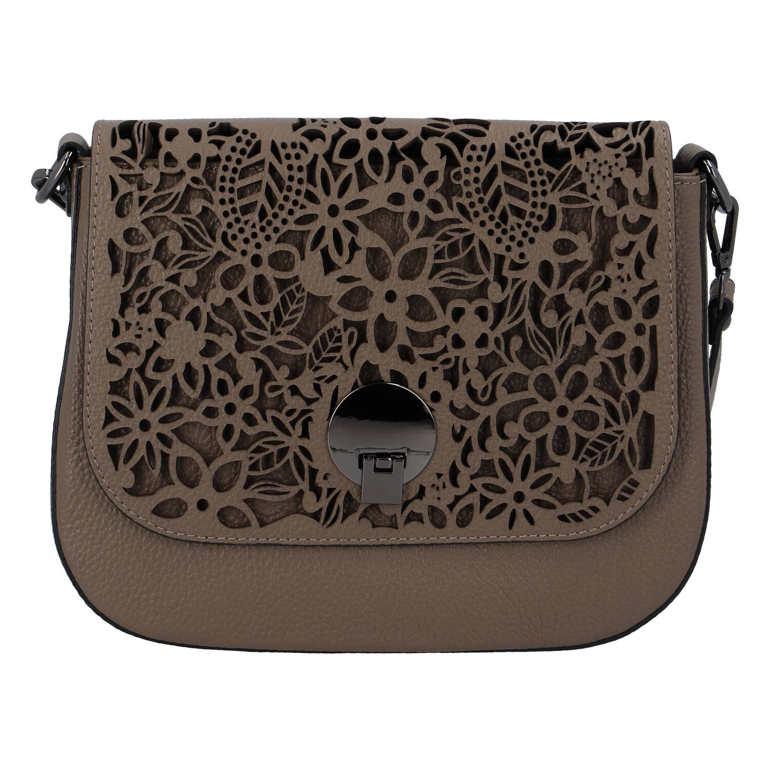 Dámska kožená crossbody kabelka taupe - ItalY Bettery