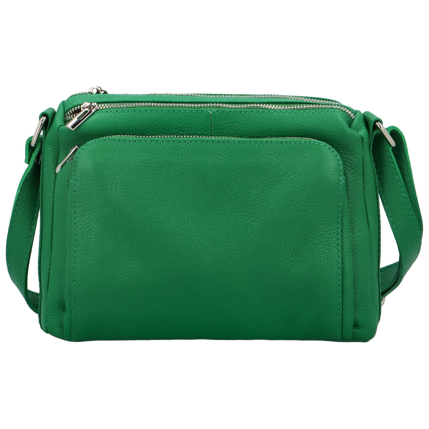 Dámska kožená crossbody kabelka zelená - Delami Bandit