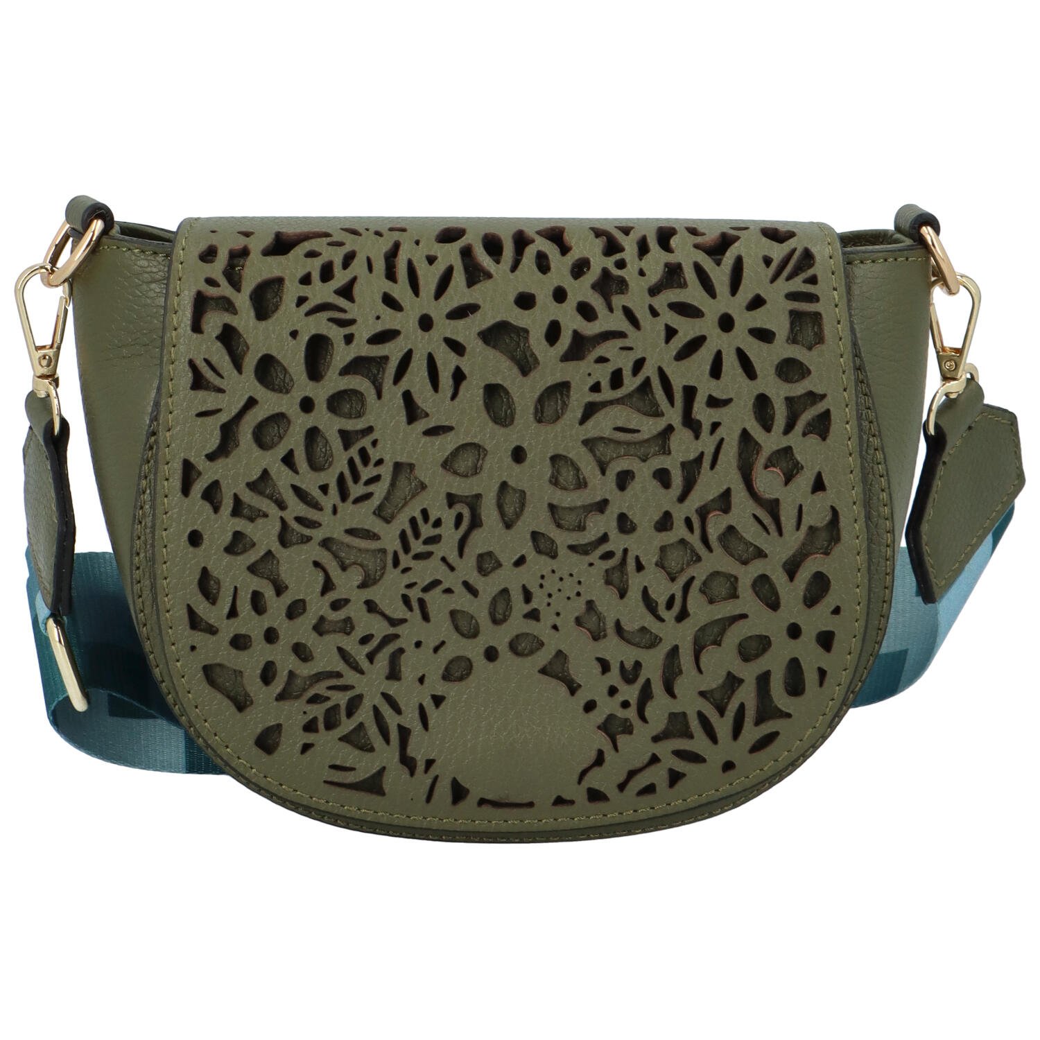 Dámska kožená crossbody kabelka khaki - ItalY Betteryela
