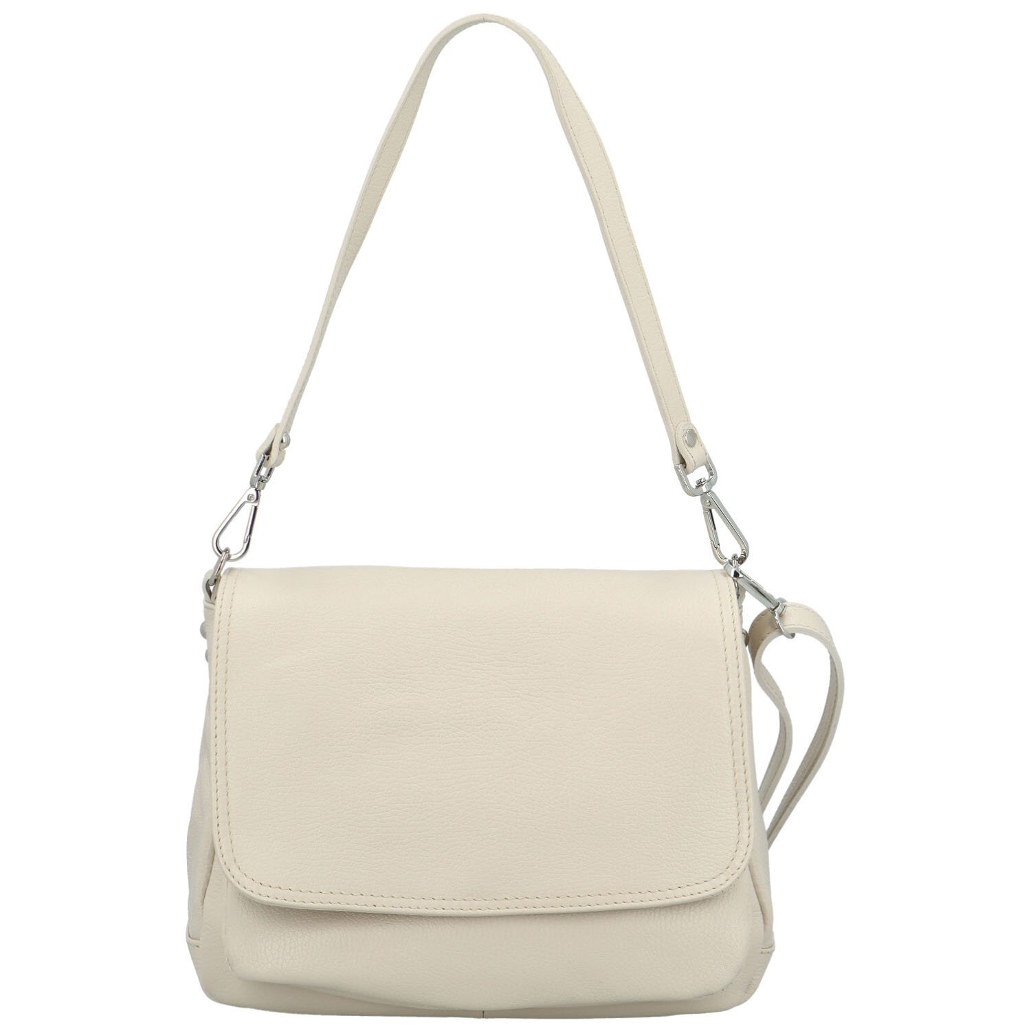 Dámska kožená crossbody kabelka krémová - Delami Madleen