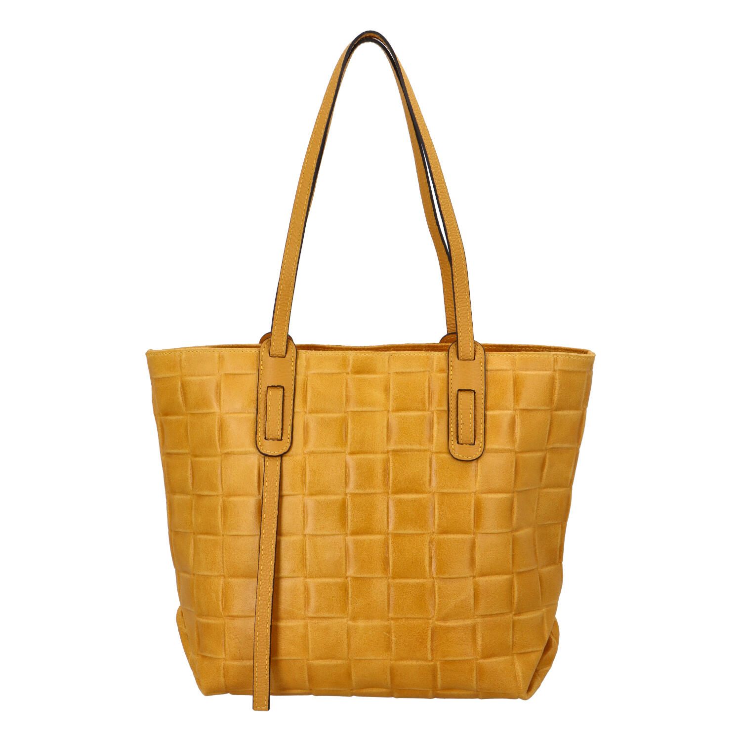 Dámska originálna kožená kabelka žltá - ItalY Drue