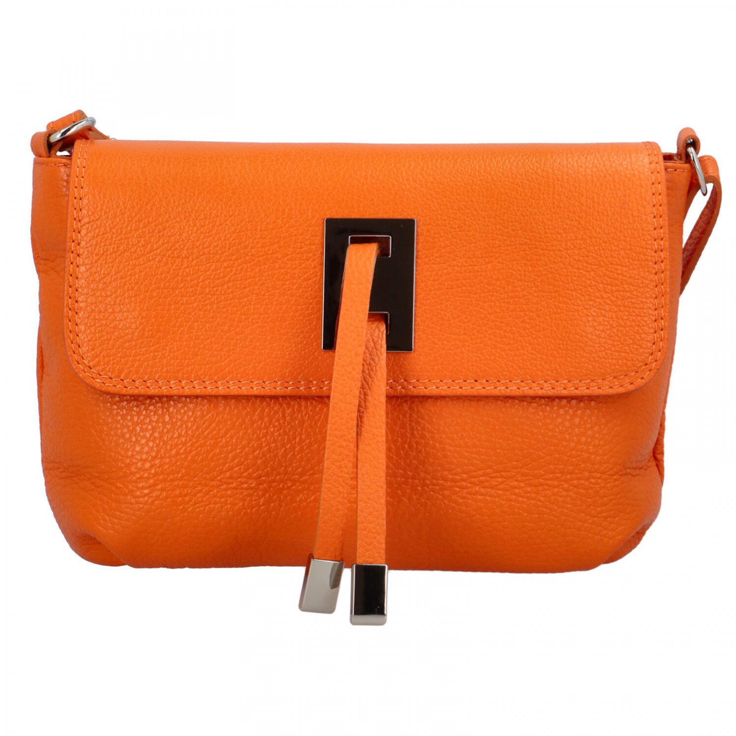 Dámska kožená crossbody kabelka oranžová - ItalY Porta