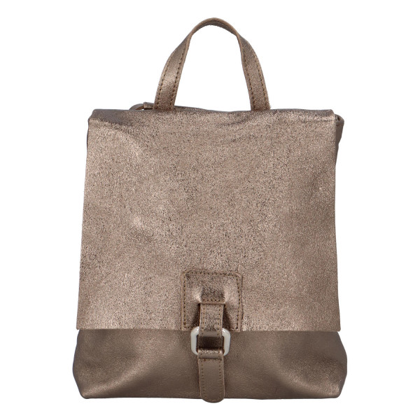 Dámsky kožený batôžtek kabelka bronzový - ItalY Francesco Small