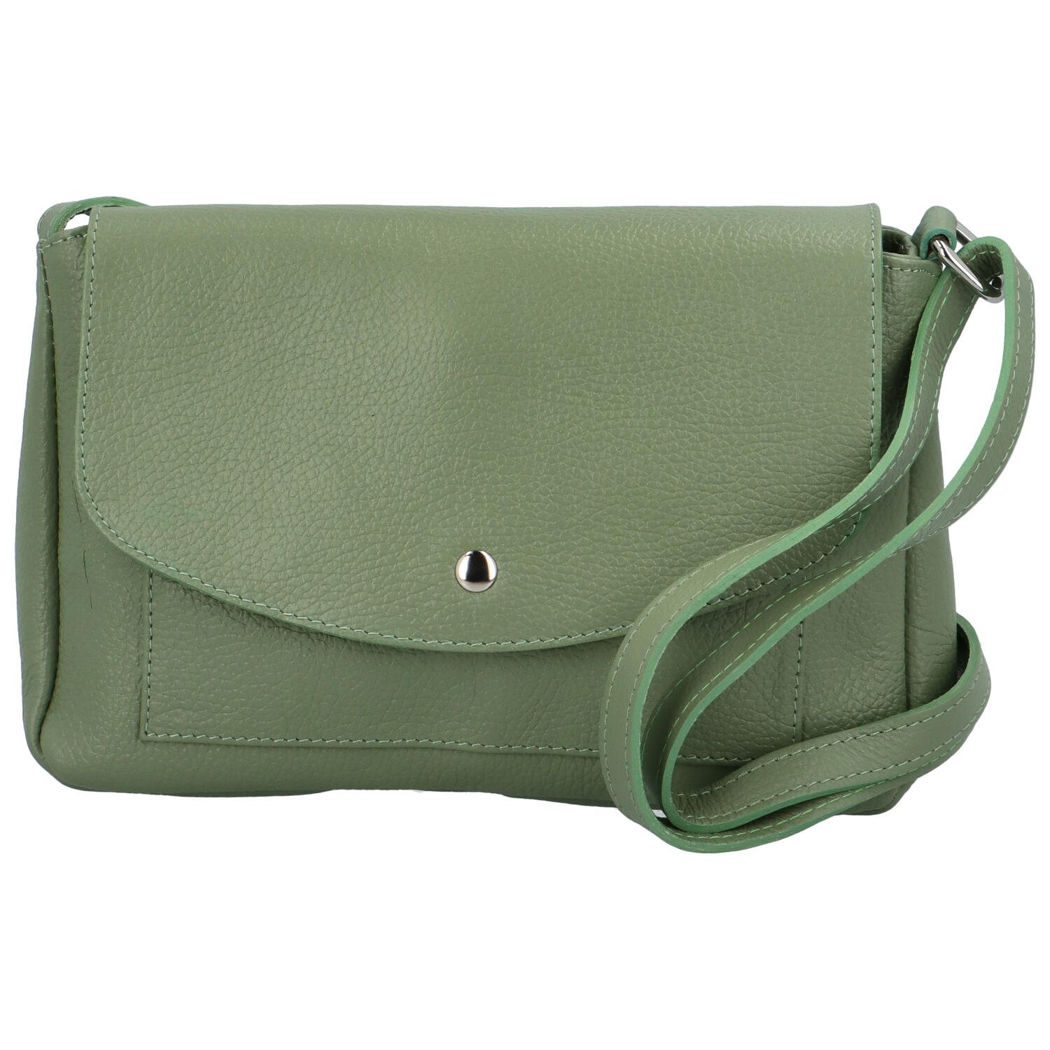 Dámska kožená crossbody kabelka šedozelená - Delami Bewerly