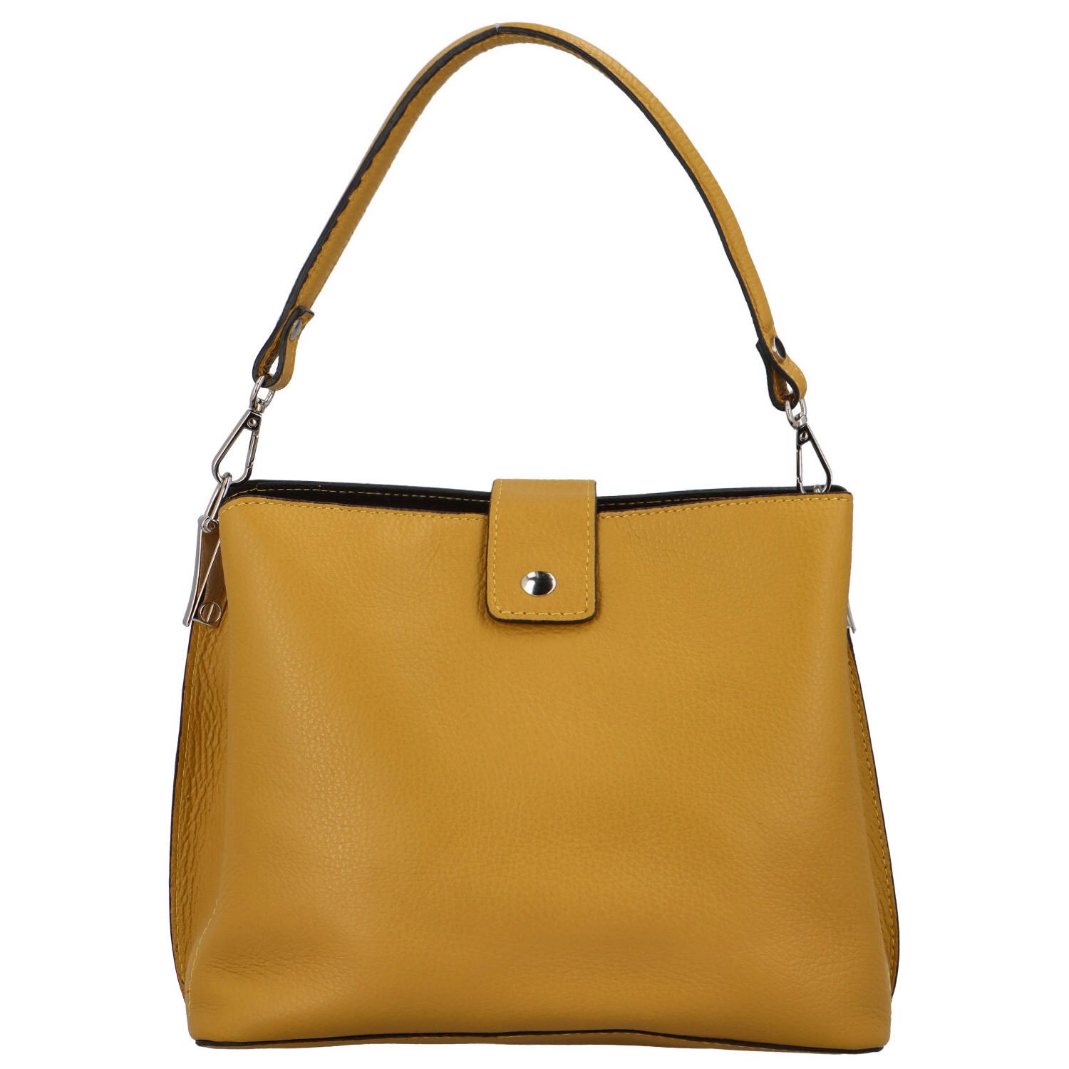 Dámska kožená kabelka do ruky tmavožltá - ItalY Auren
