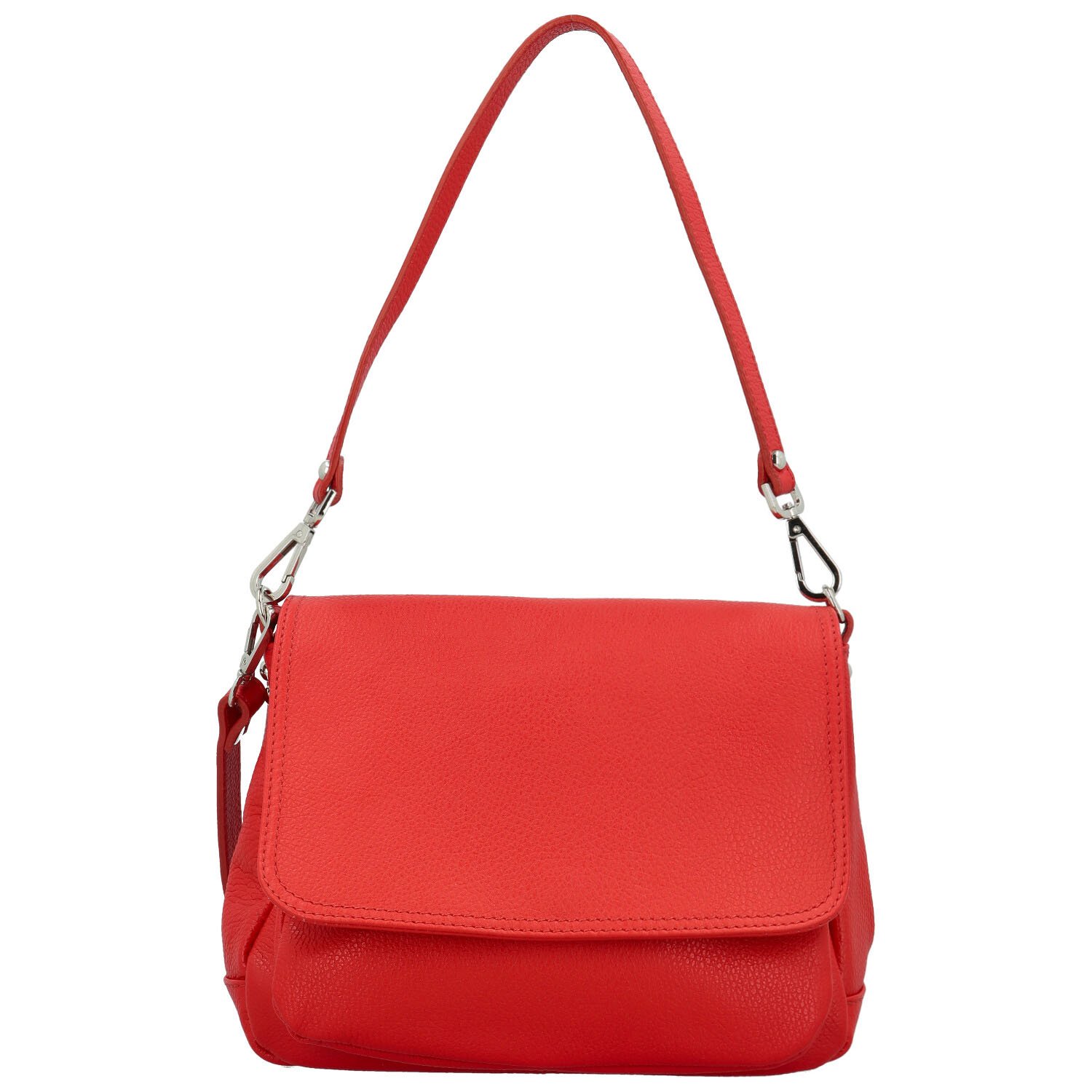 Dámska kožená crossbody kabelka červená - Delami Vera Pelle Madleen