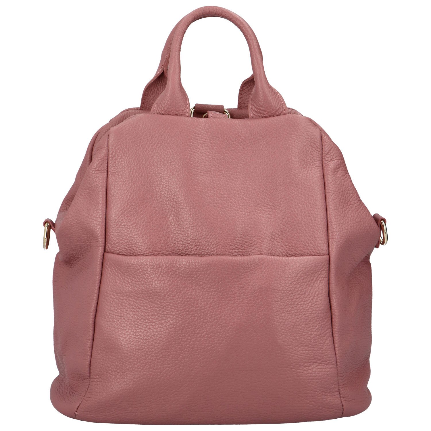 Dámsky kožený batoh kabelka tmavo ružový - Delami Norzeus