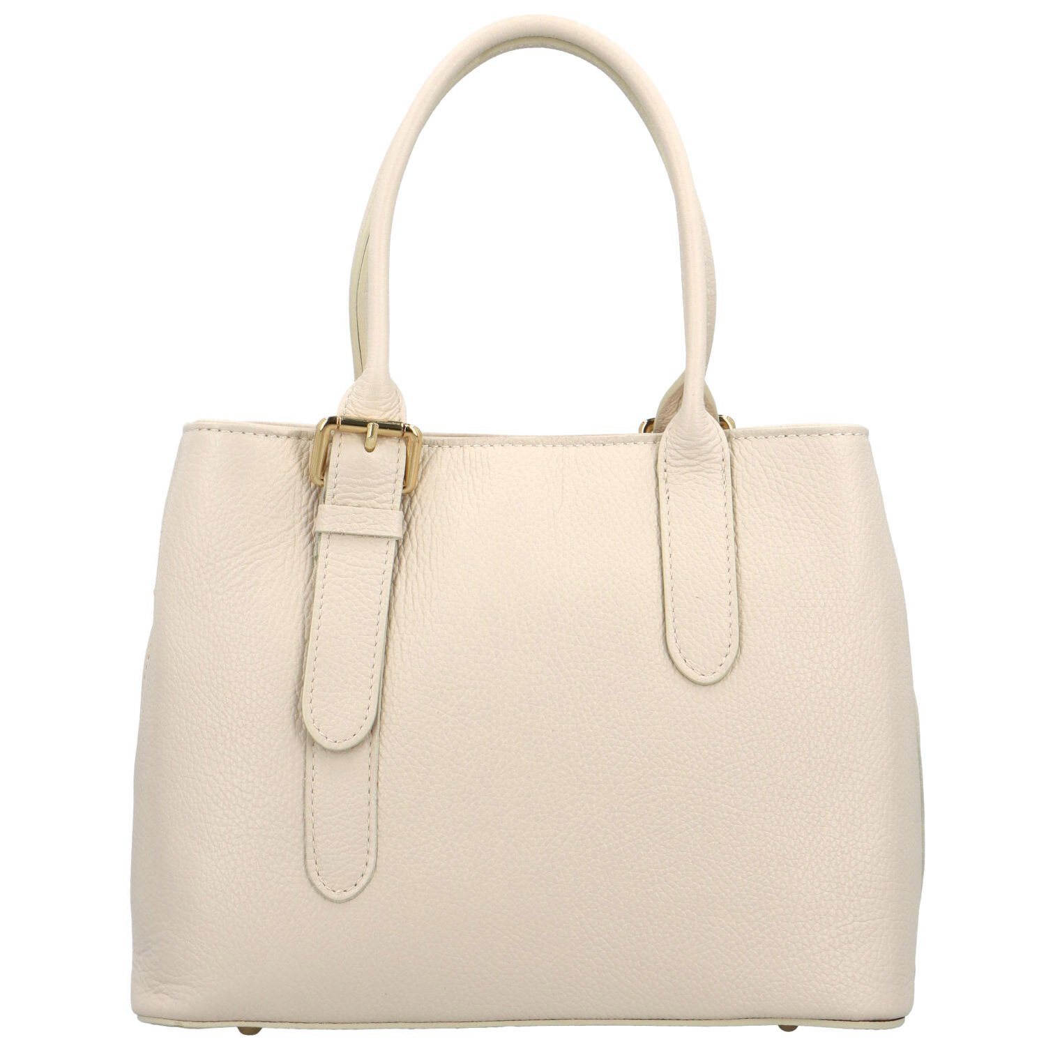 Dámska kožená kabelka do ruky béžová - Delami Solida