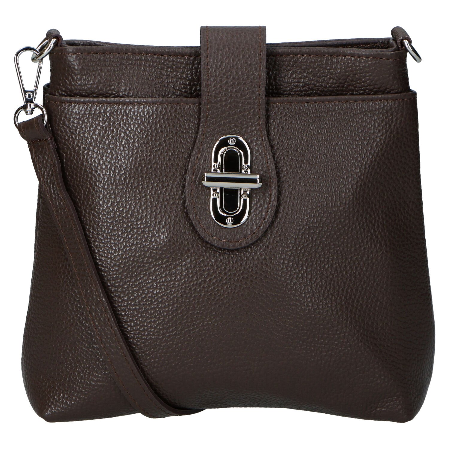 Dámska kožená crossbody kabelka tmavo hnedá - Delami Vera Pelle Rikkita