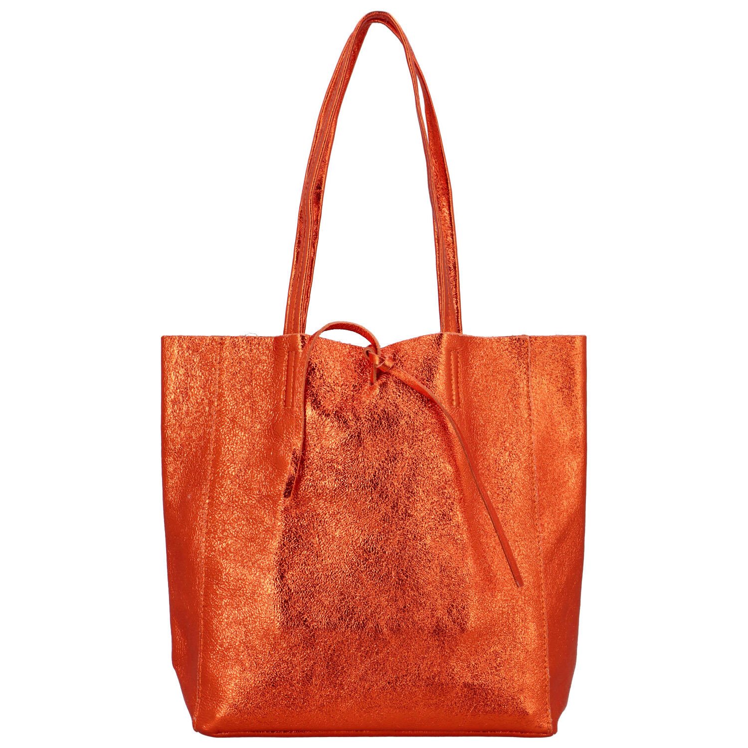 Dámska kožená kabelka oranžová - Delami Vera Pelle Ernesta