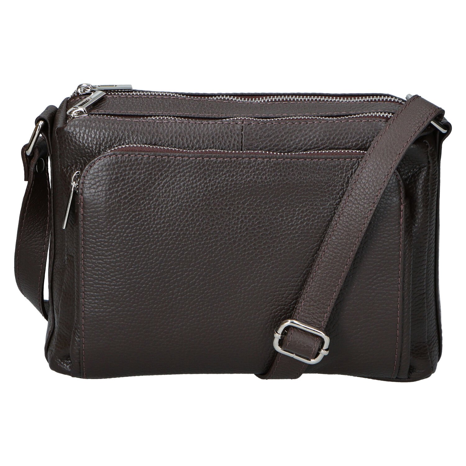 Dámska kožená crossbody kabelka coffee - Delami Vera Pelle Bandit