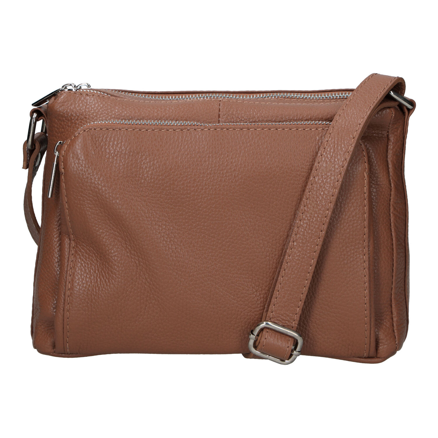 Dámska kožená crossbody kabelka hnedá - Delami Vera Pelle Bandit