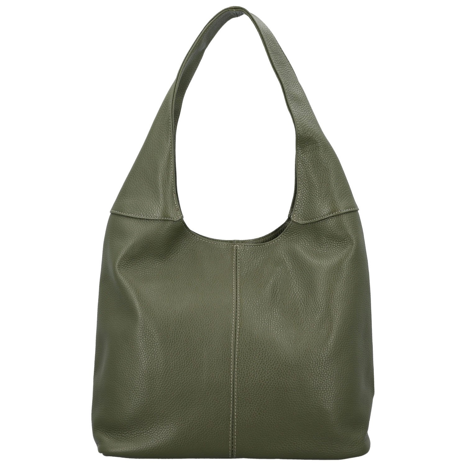 Dámska kožená kabelka cez rameno tmavo zelená - Delami Vera Pelle SkyFull