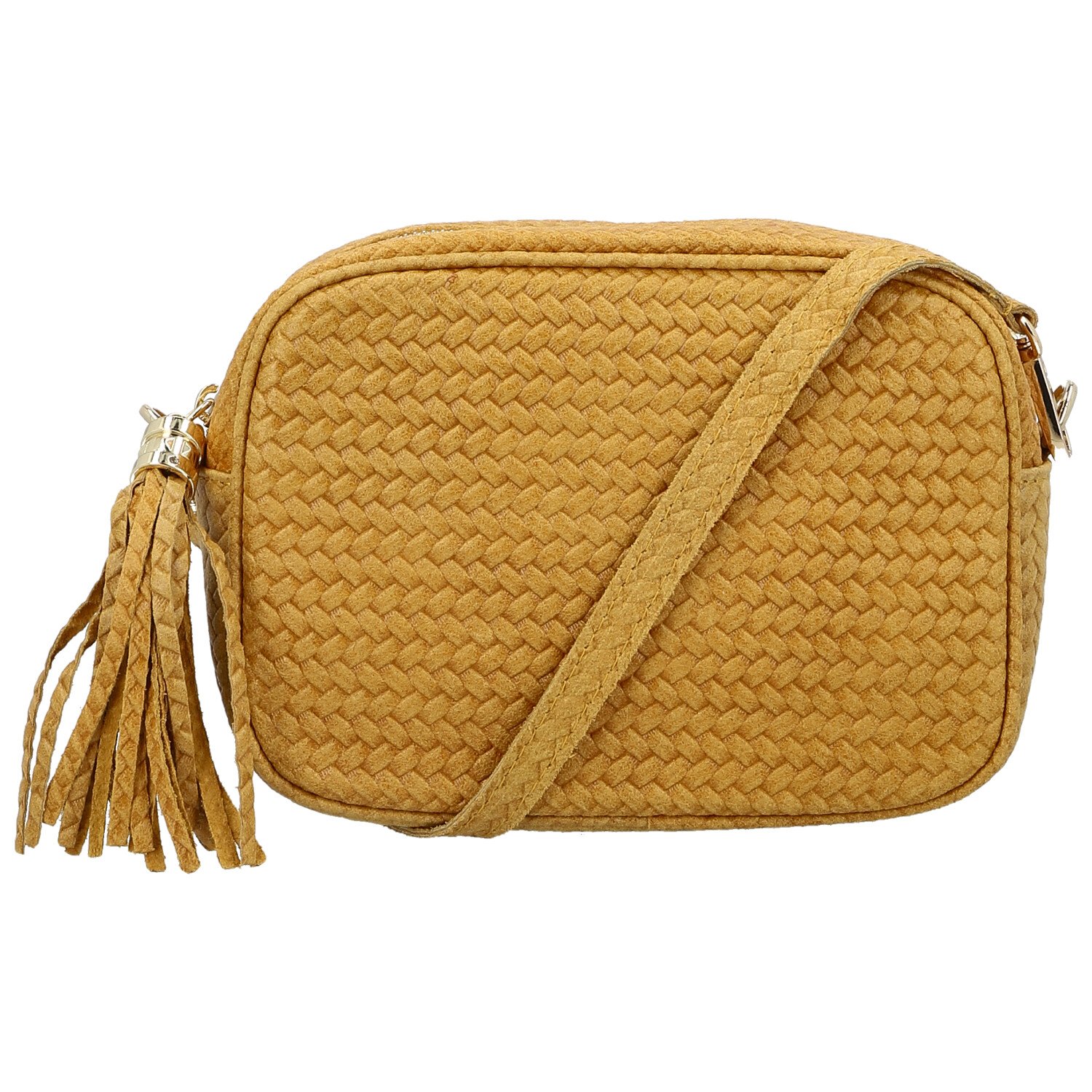 Dámska kožená crossbody kabelka žltá - Delami Vera Pelle Teresia