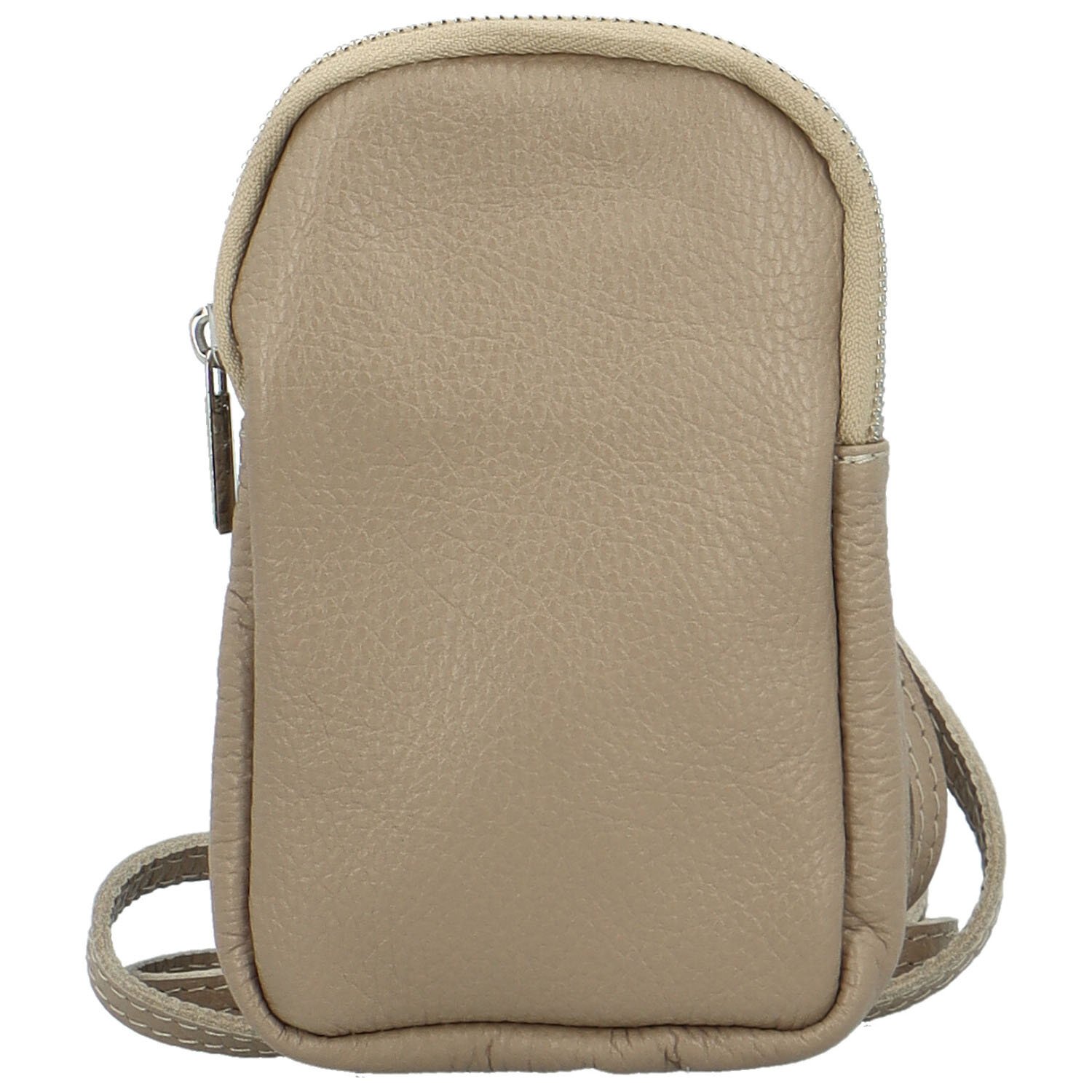 Dámske kožené crossbody púzdro taupe - Delami Valli