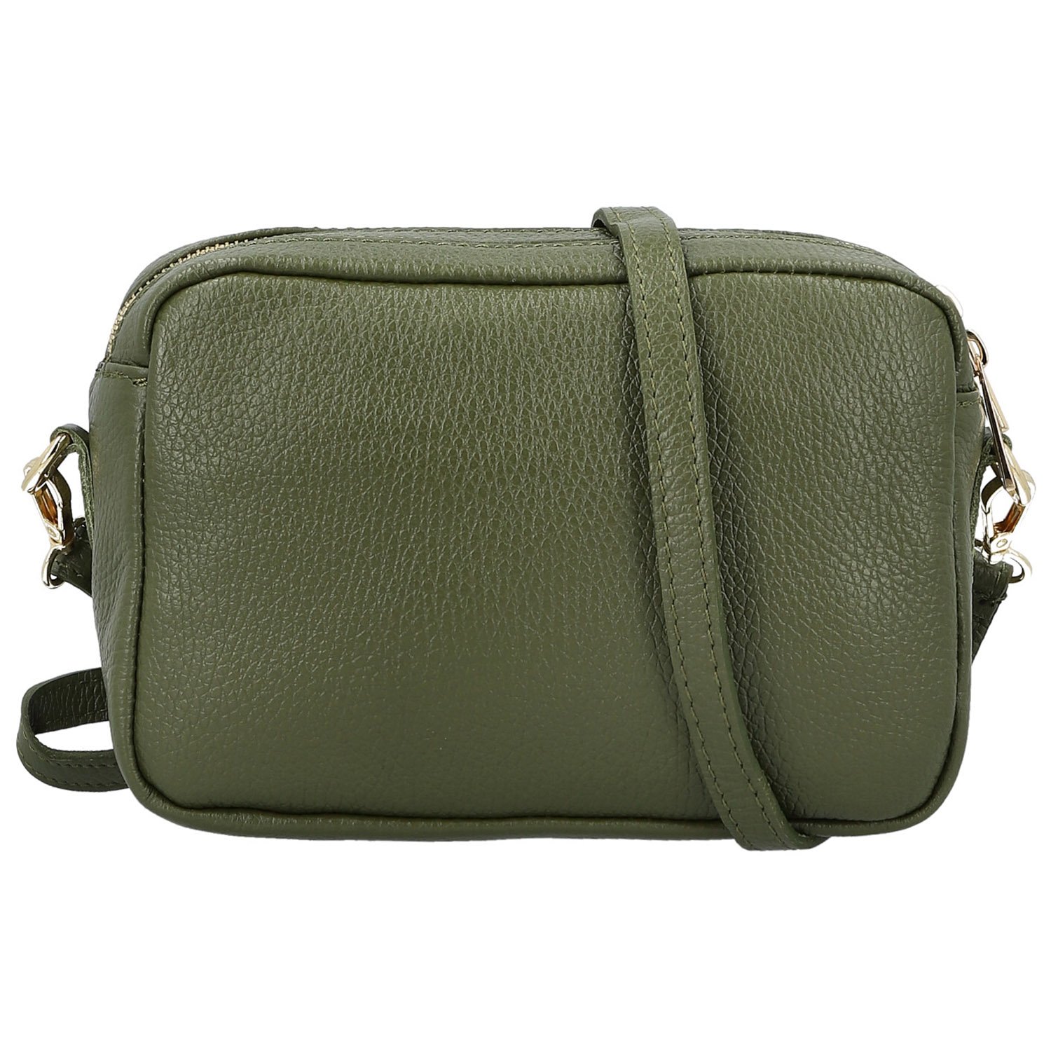 Dámska kožená crossbody kabelka tmavo zelená - Delami Vera Pelle Maevis