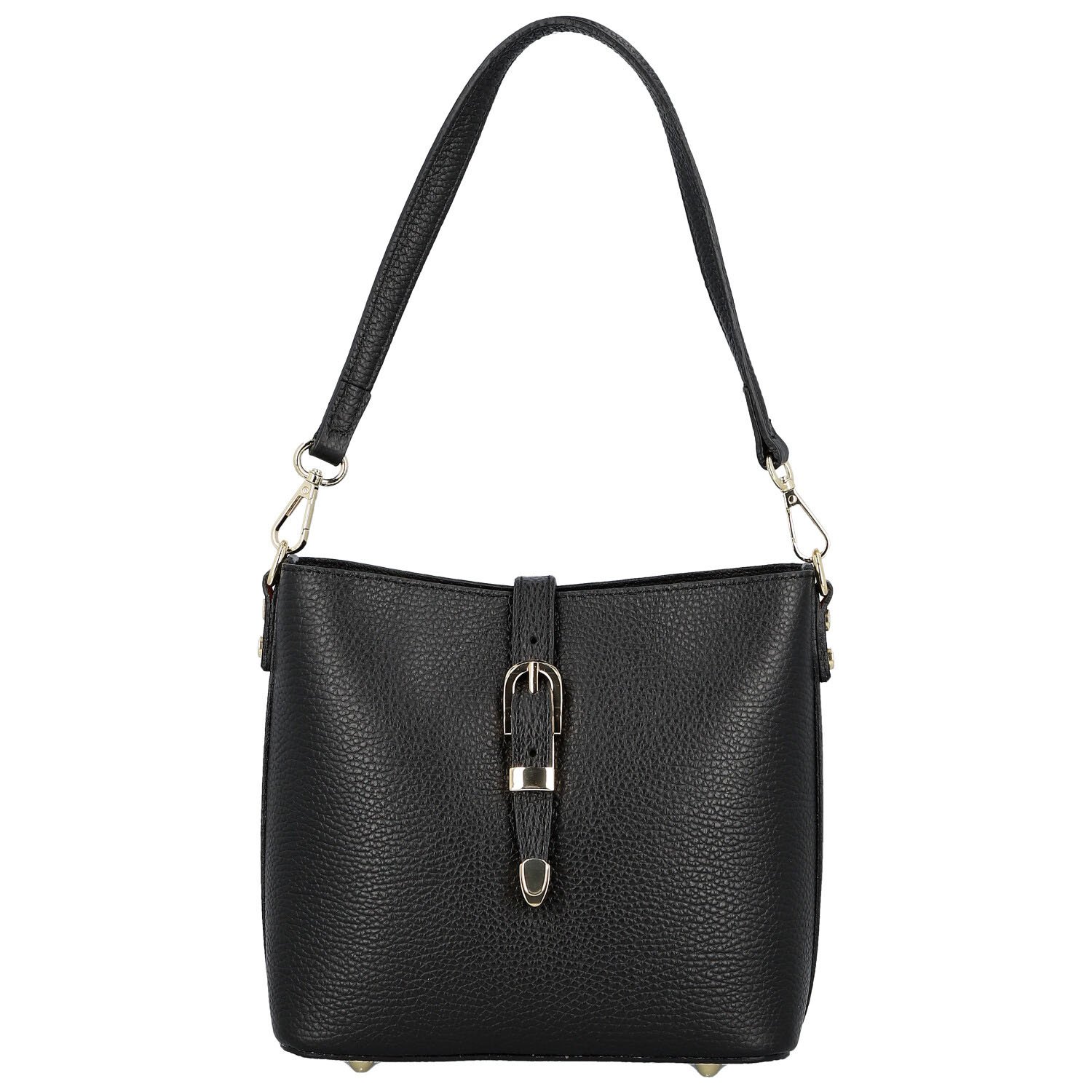 Dámska kožená kabelka na rameno čierna - Delami Vera Pelle Antoanet