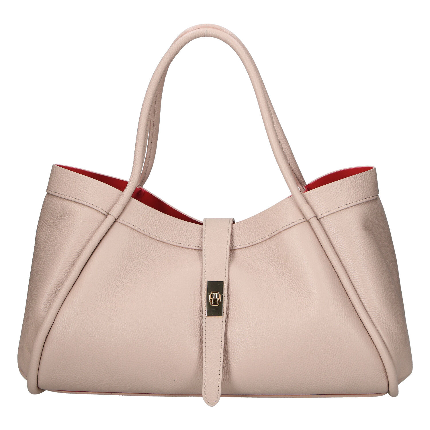 Dámska kožená kabelka do ruky ružová - Delami Vera Pelle Sabel