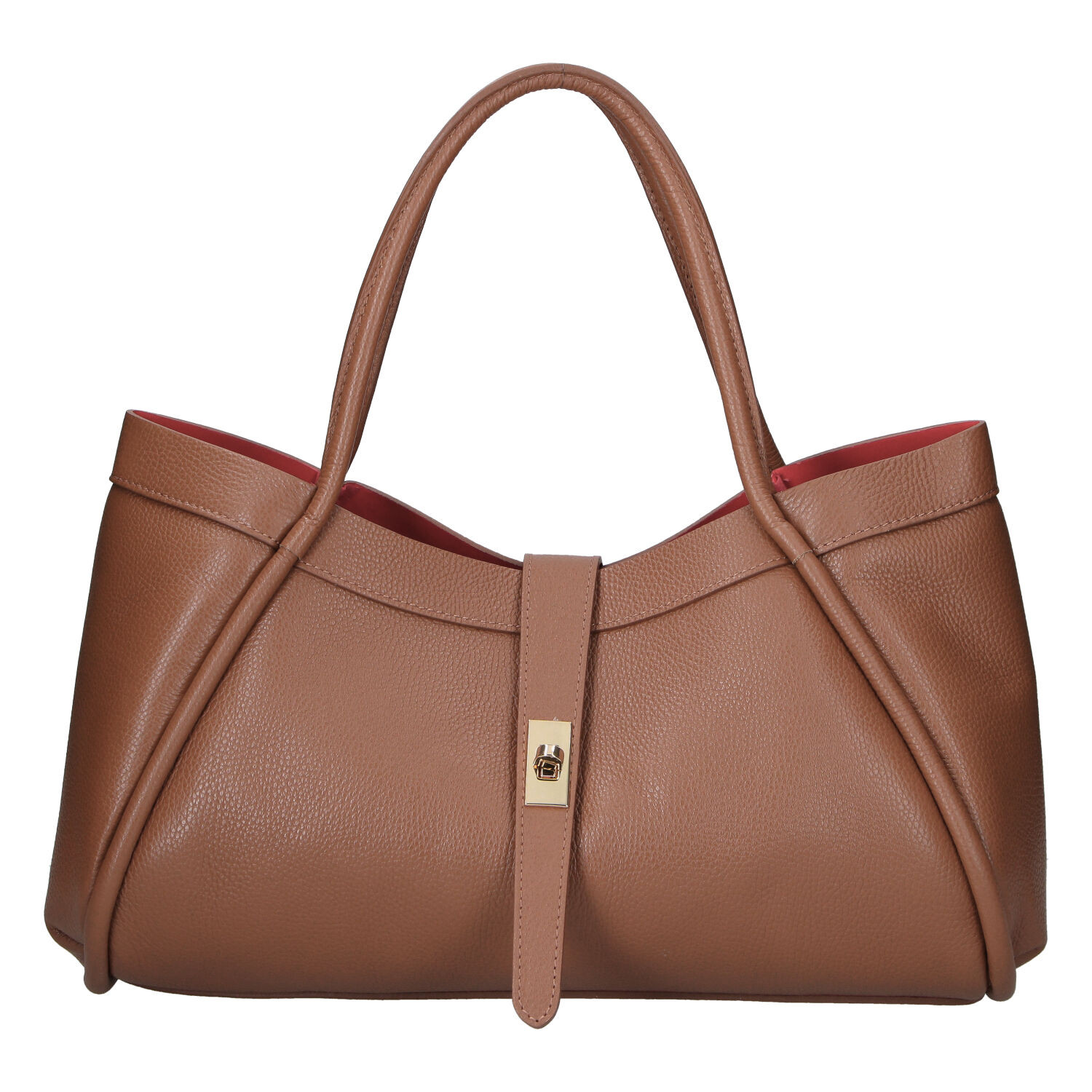 Dámska kožená kabelka do ruky hnedá - Delami Vera Pelle Sabel