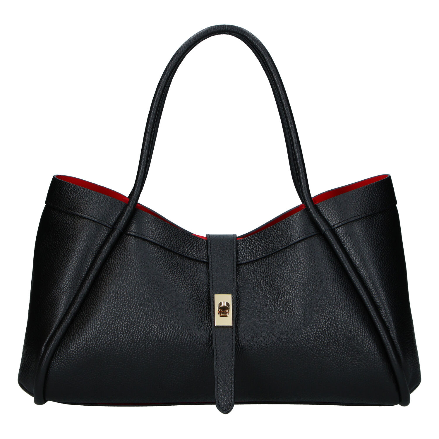 Dámska kožená kabelka do ruky čierna - Delami Vera Pelle Sabel