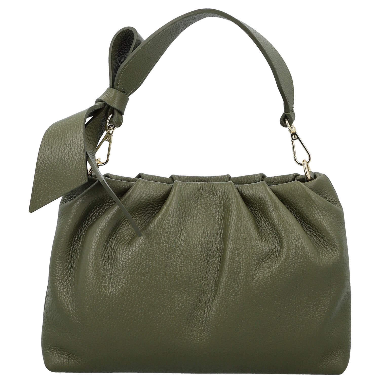 Dámska kožená kabelka do ruky tmavo zelená - Delami Vera Pelle Elena