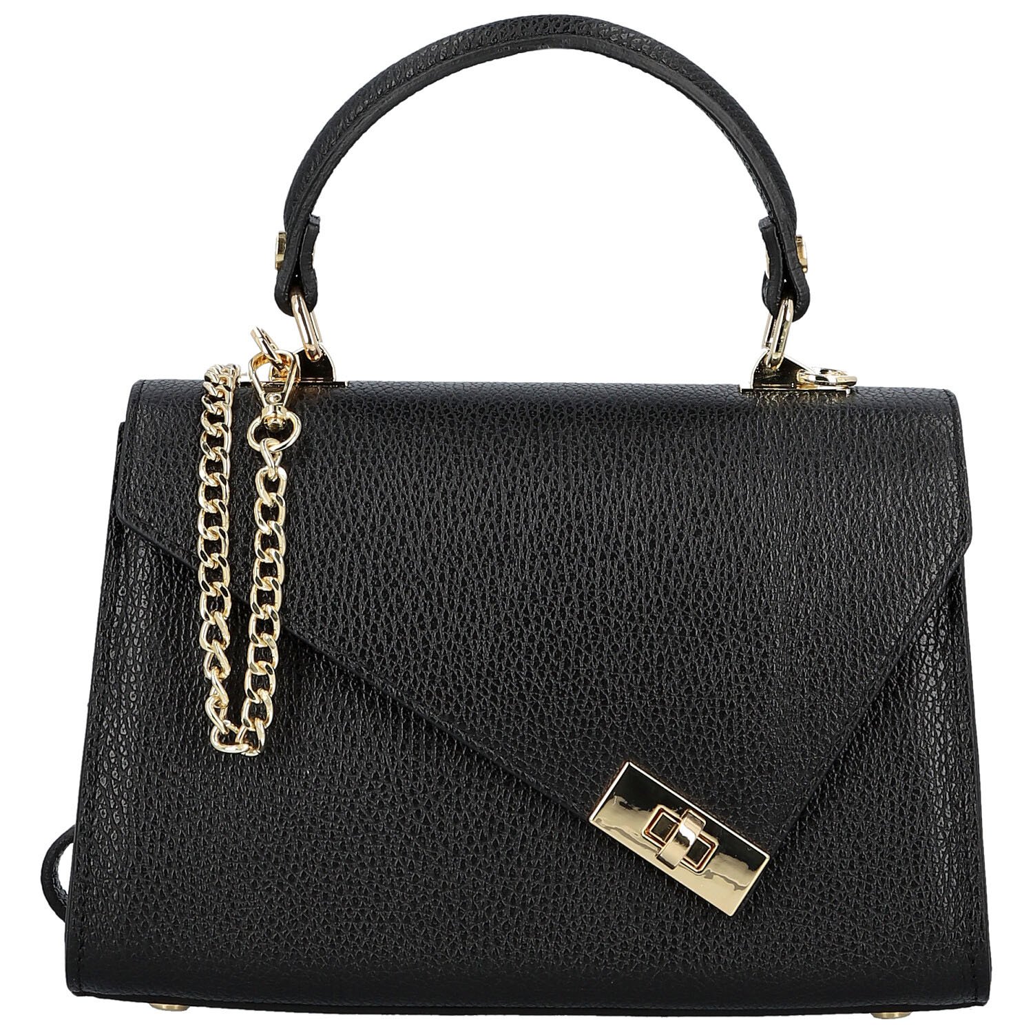 Dámska kožená kabelka do ruky čierna - Delami Vera Pelle Melania