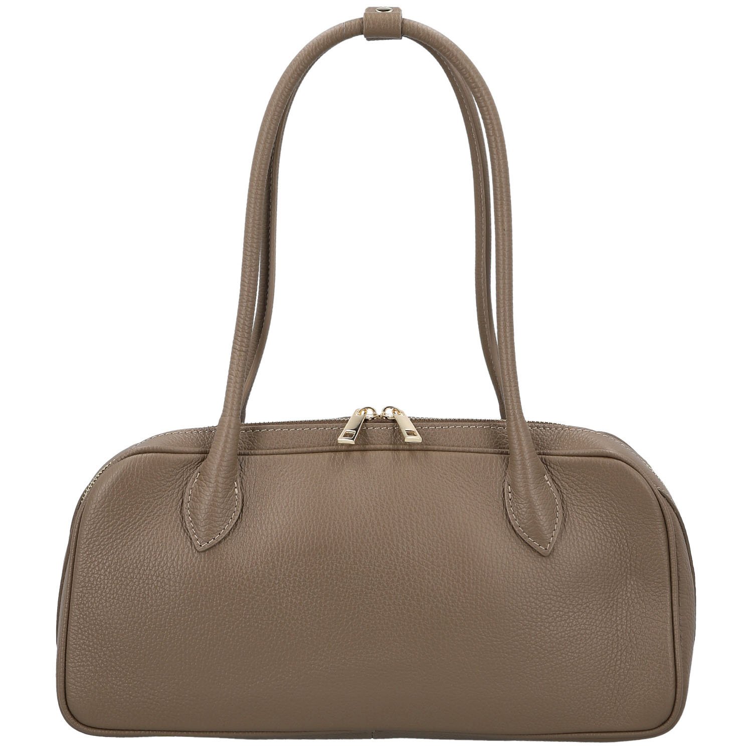 Dámska kožená kabelka na rameno taupe - Delami Vera Pelle Reece