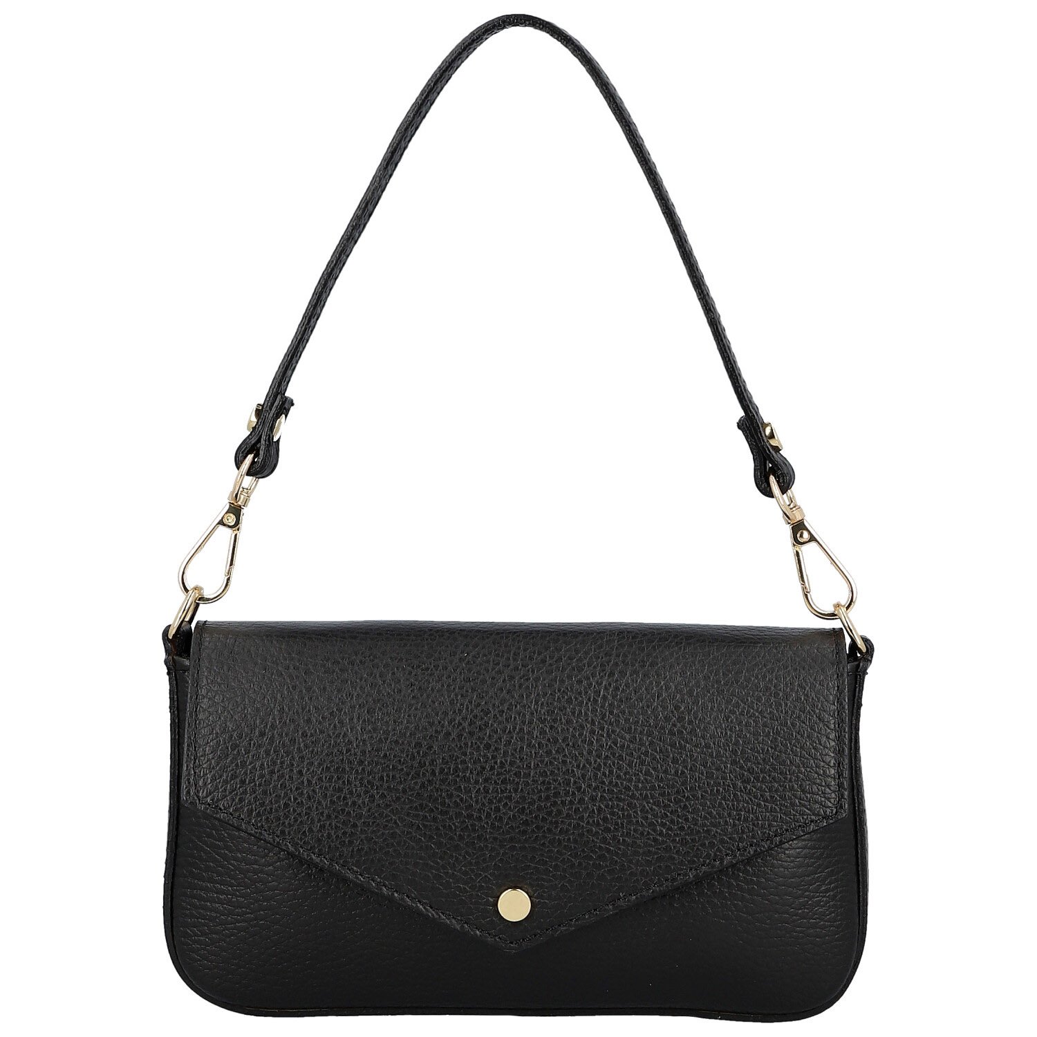 Dámska kožená kabelka na rameno čierna - Delami Vera Pelle Aksely