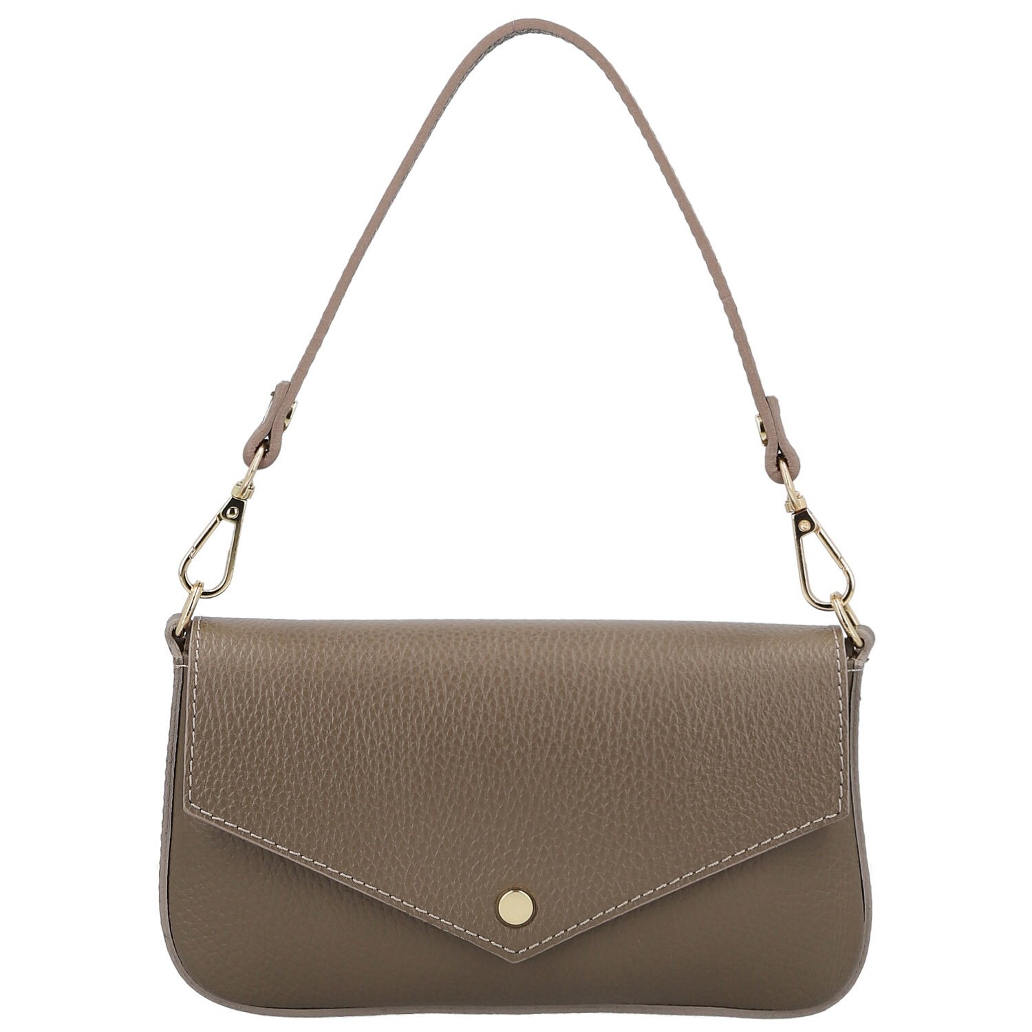 Dámska kožená kabelka na rameno taupe - Delami Vera Pelle Aksely