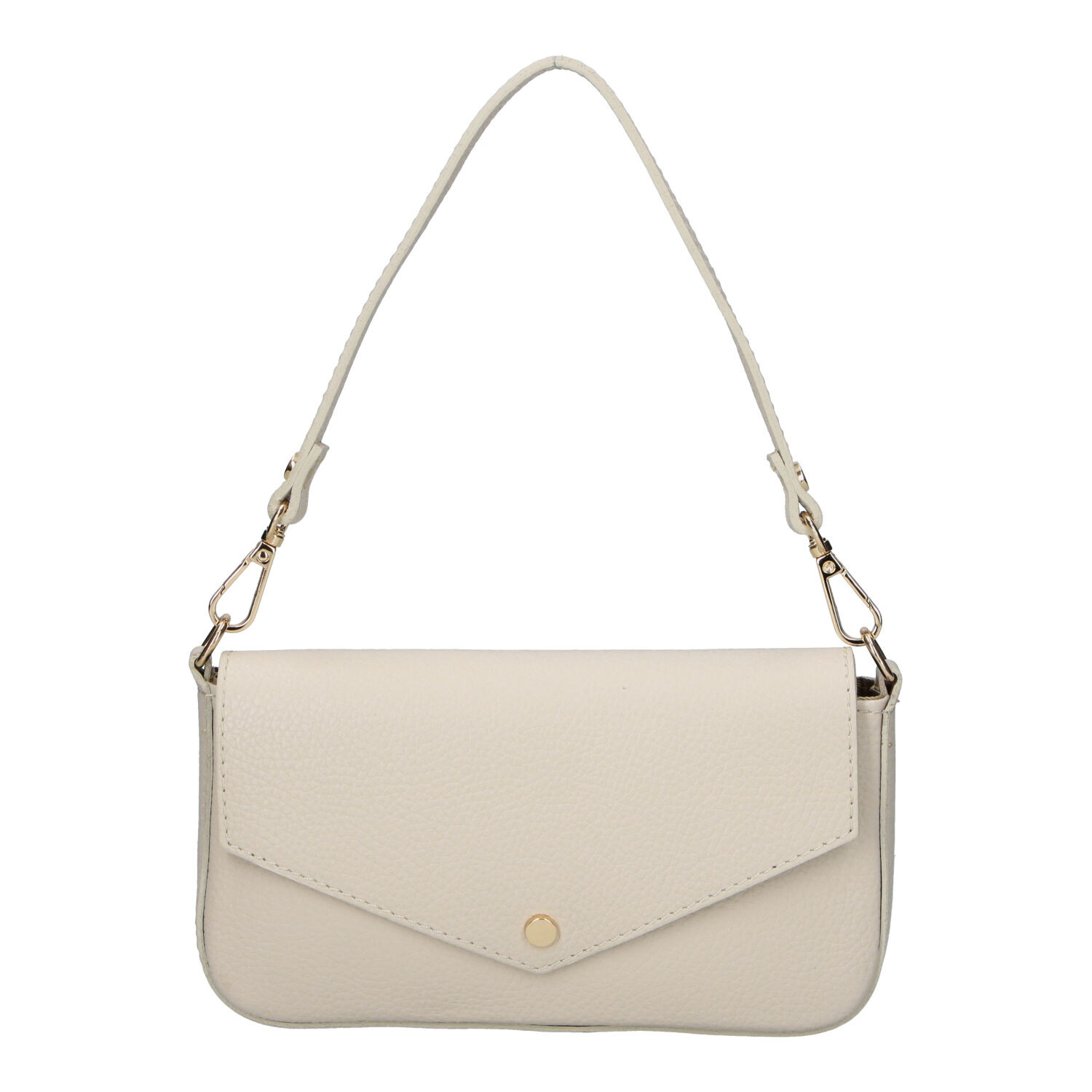 Dámska kožená kabelka na rameno krémová - Delami Vera Pelle Aksely