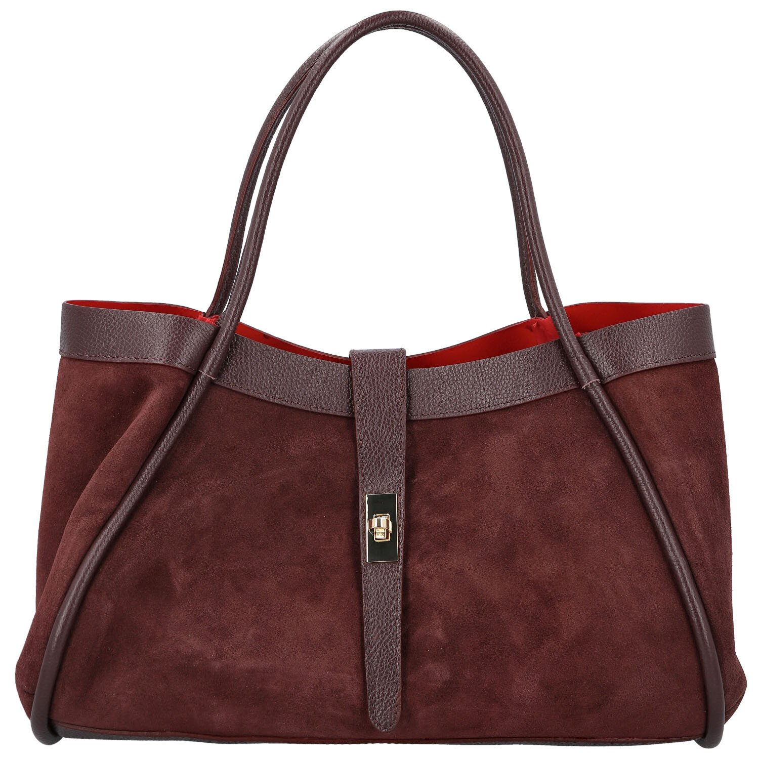 Dámska kožená kabelka na rameno tmavo vínová - Delami Vera Pelle Haylee