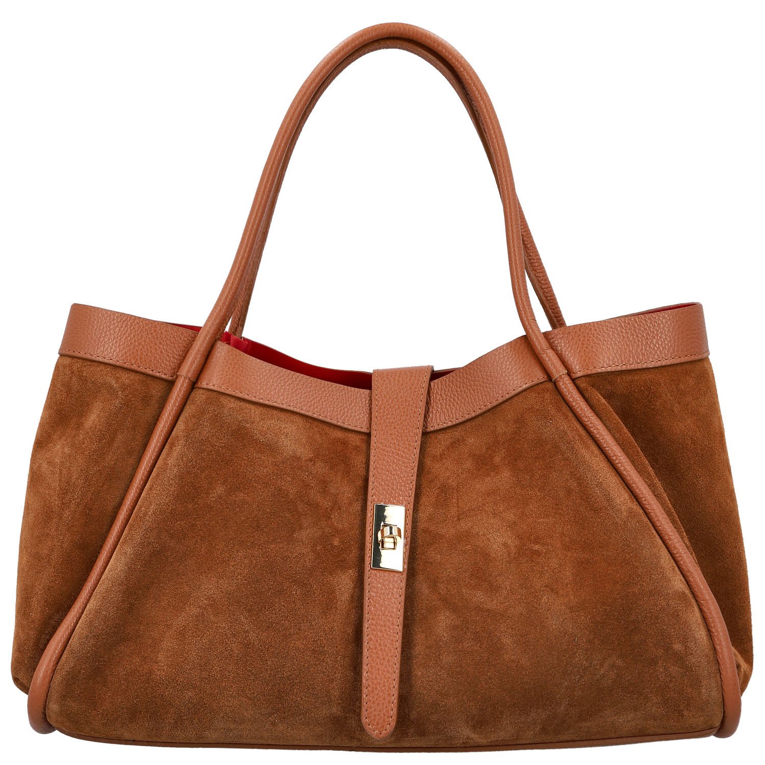 Dámska kožená kabelka na rameno koňaková - Delami Vera Pelle Haylee