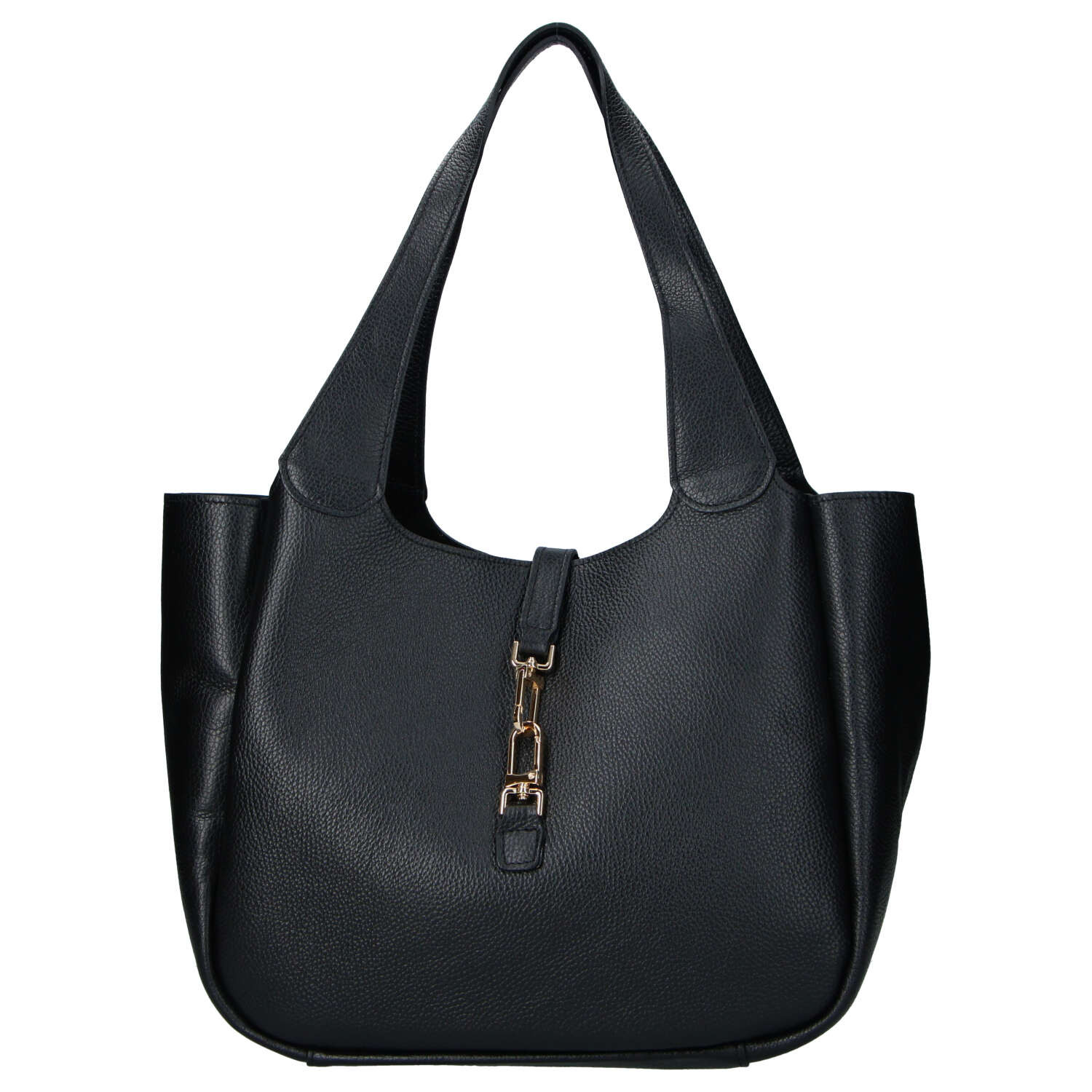 Dámska kožená kabelka cez rameno čierna - Delami Vera Pelle Valentina